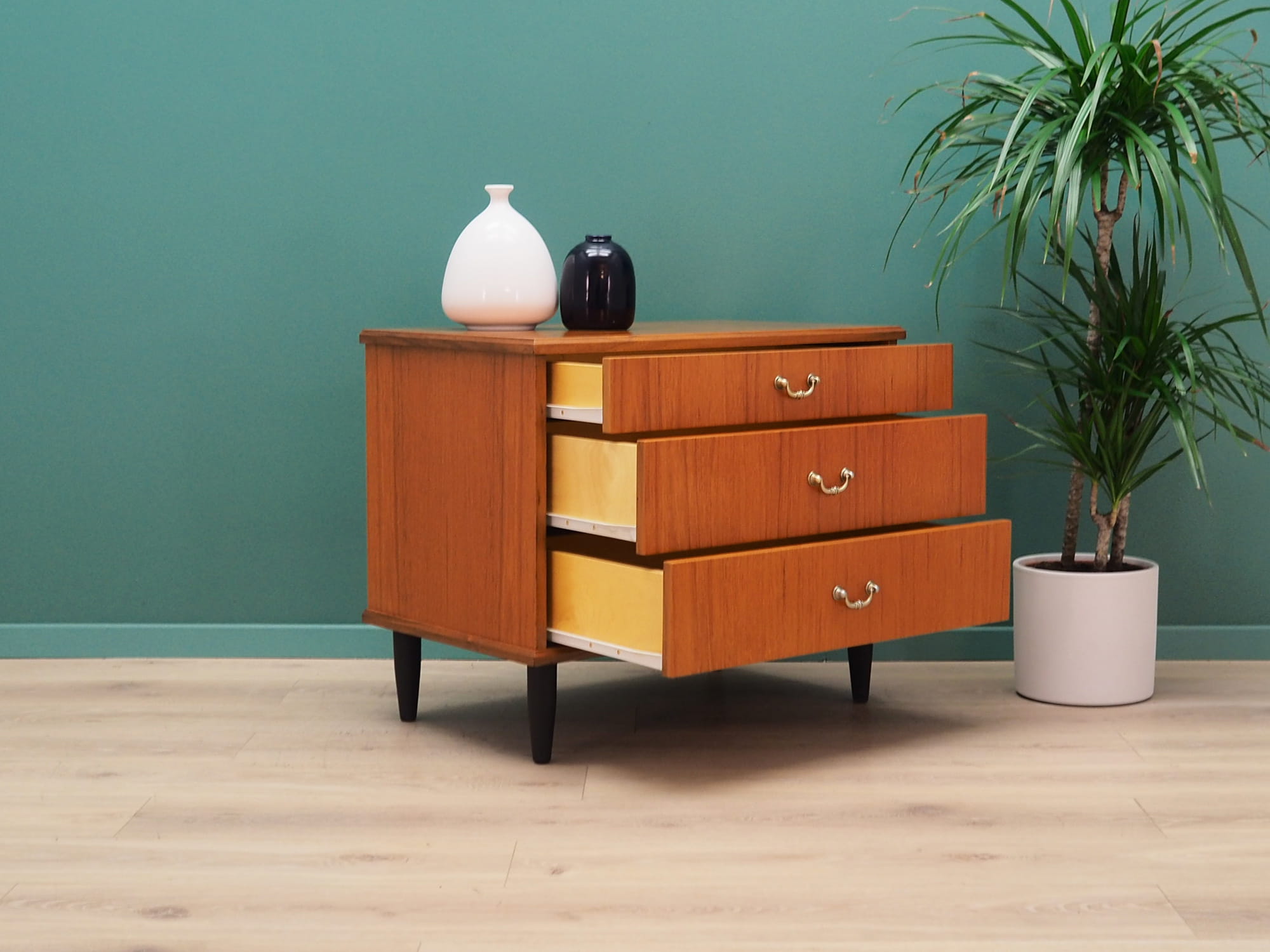 Vintage chest of drawers Teak wood Brown 1960s
