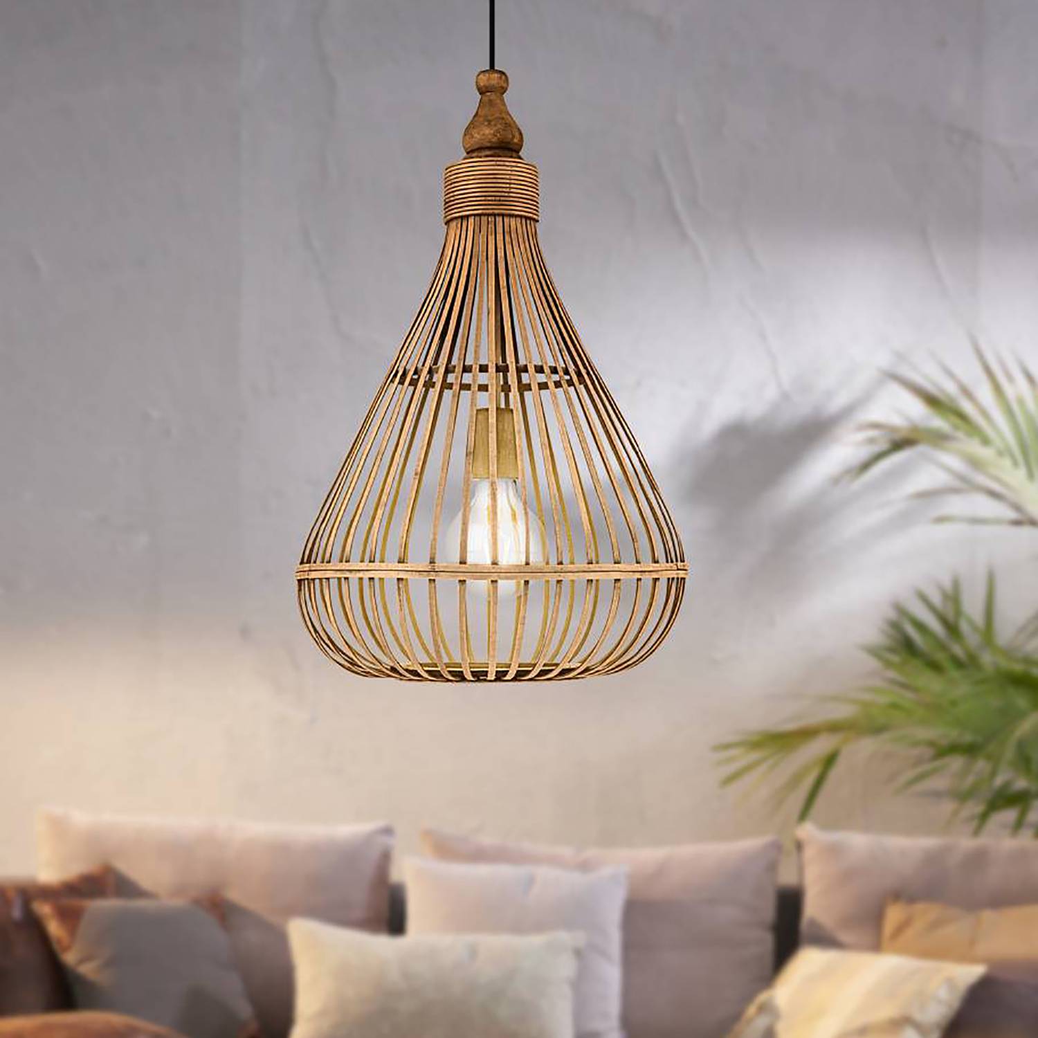 Pendelleuchte Amsfield II Massivholz Bambus