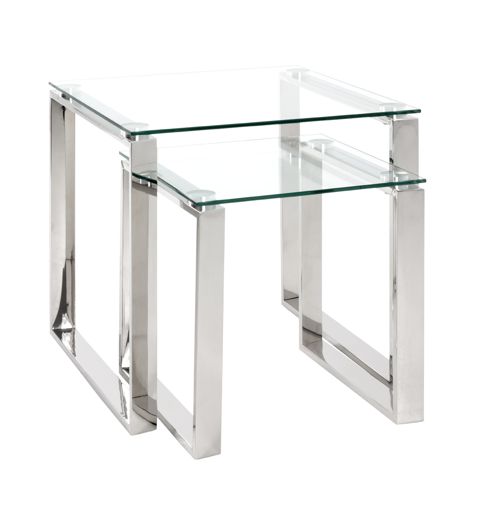 David Side Table Glass Stainless Steel