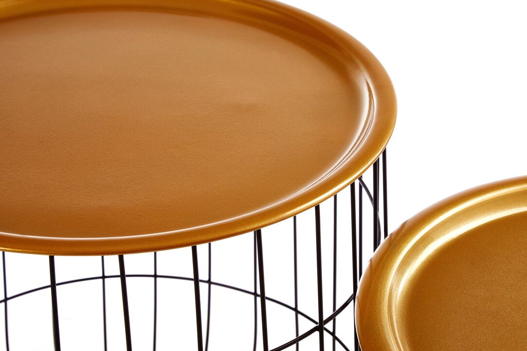 2x Hege piani per tavolo cesti in metallo ottone nero