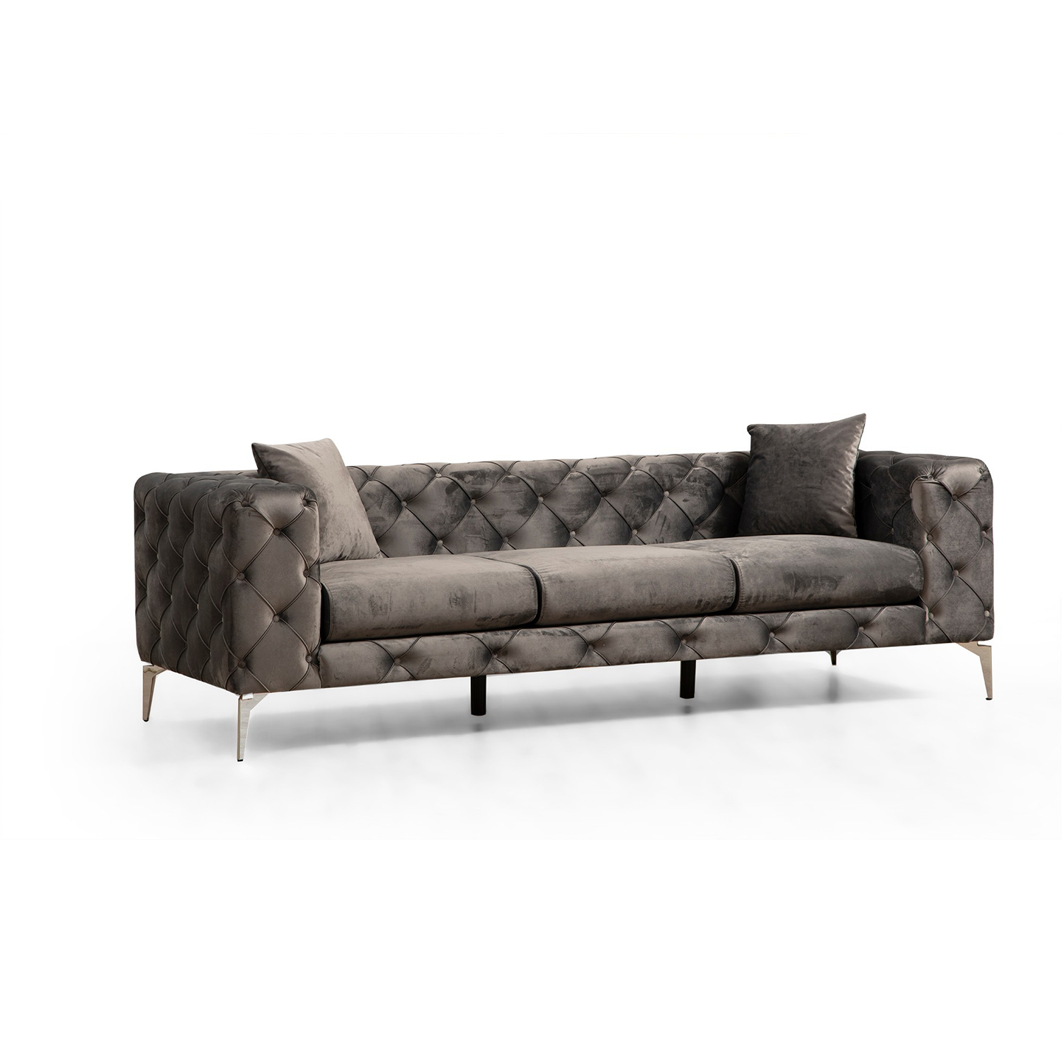 Sofa 3-Sitzer Textil Anthrazit