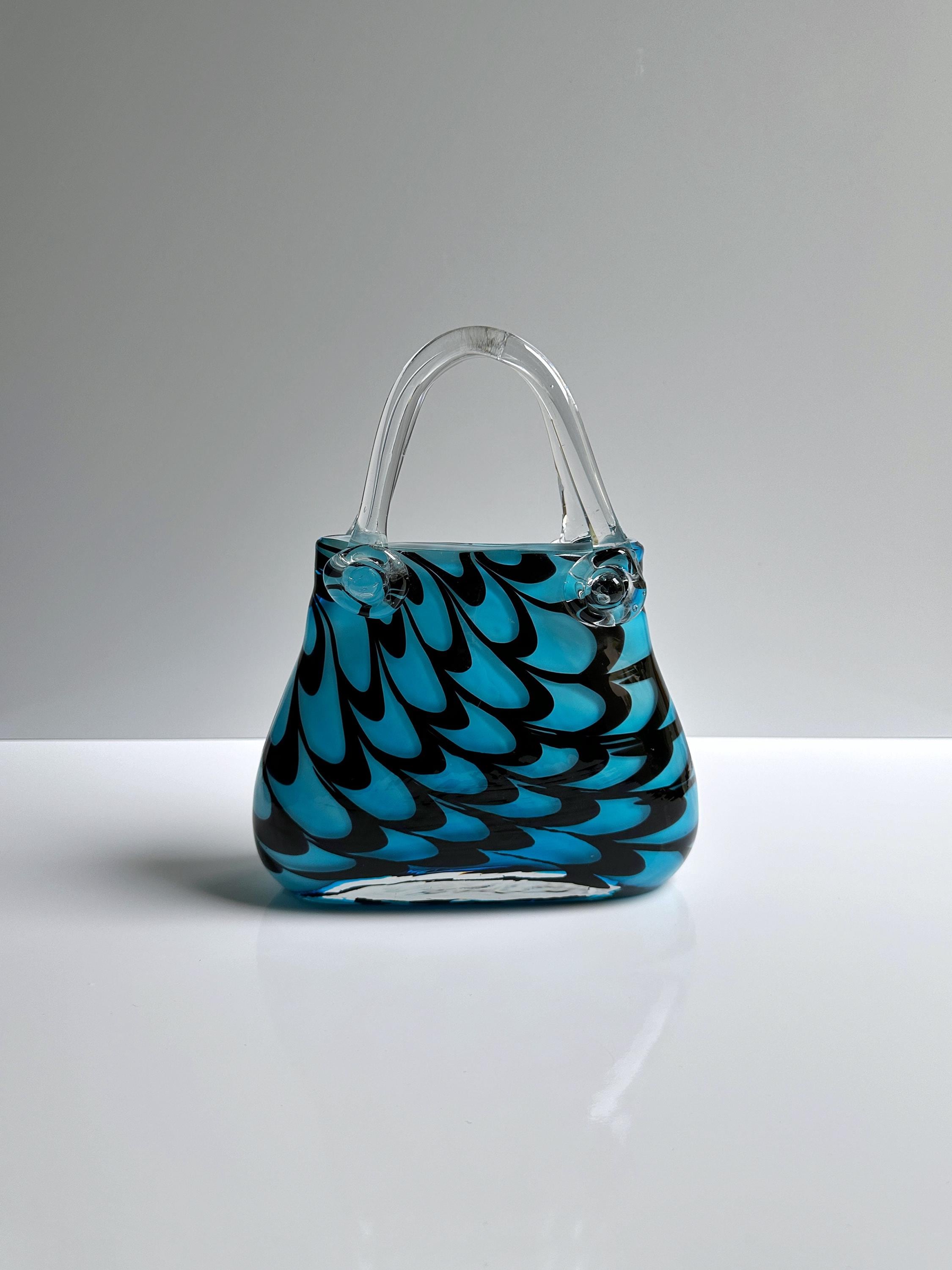 Vintage Tasche Vase Muranoglas 1990er Jahre