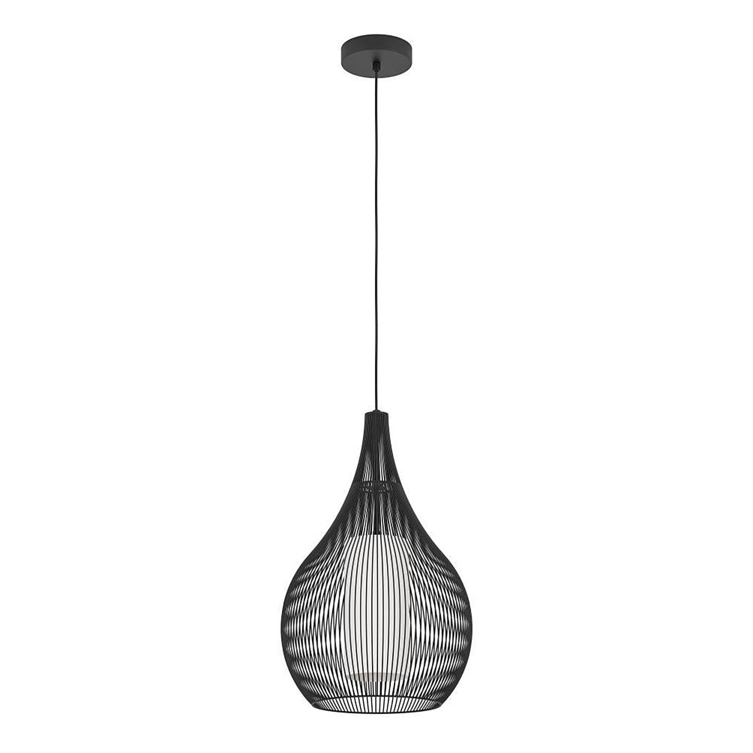 Razoni Pendant light 1-light Steel Clear glass Black