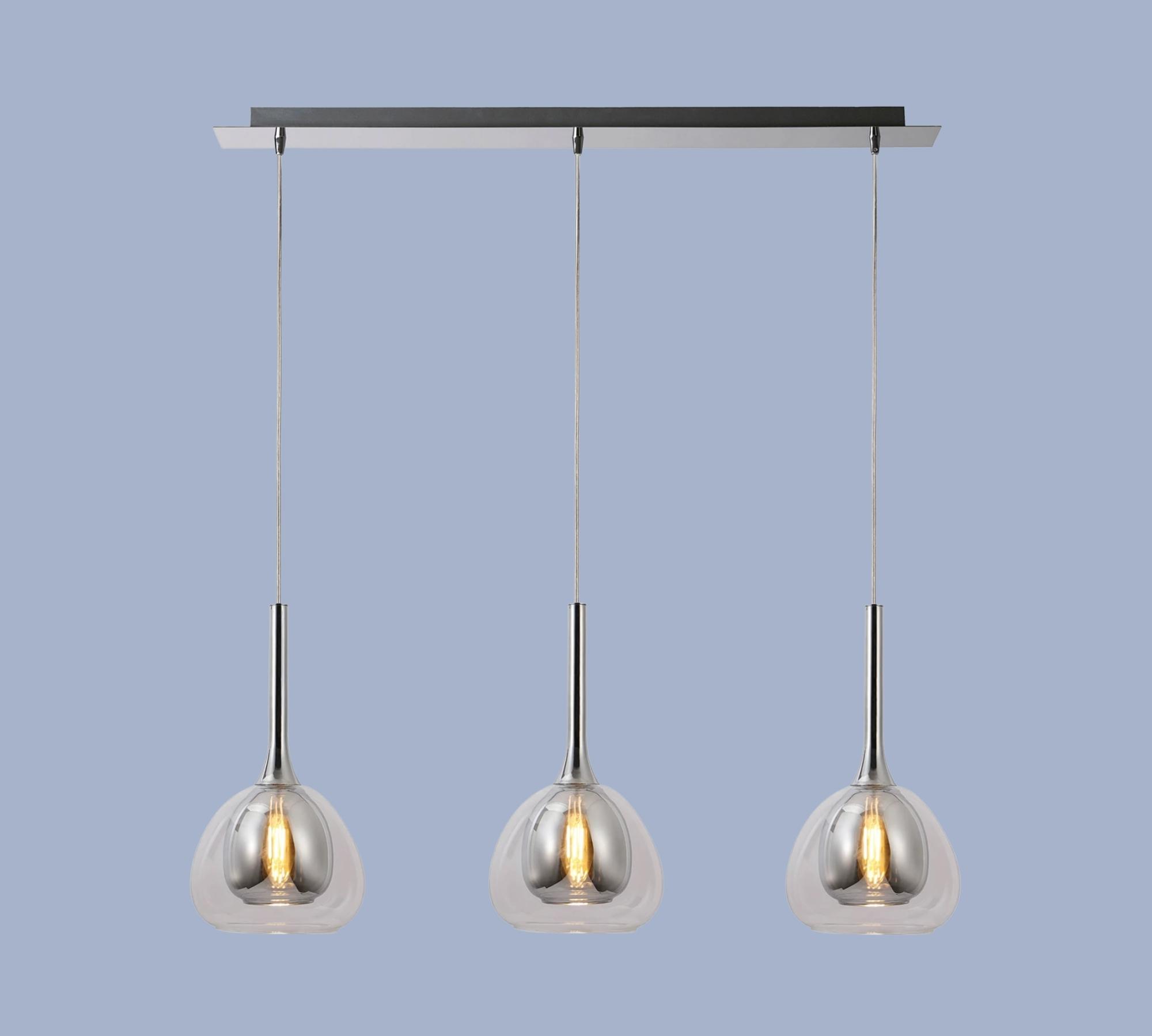 Pendant lamp Hadan III mirror glass / iron 3-bulb