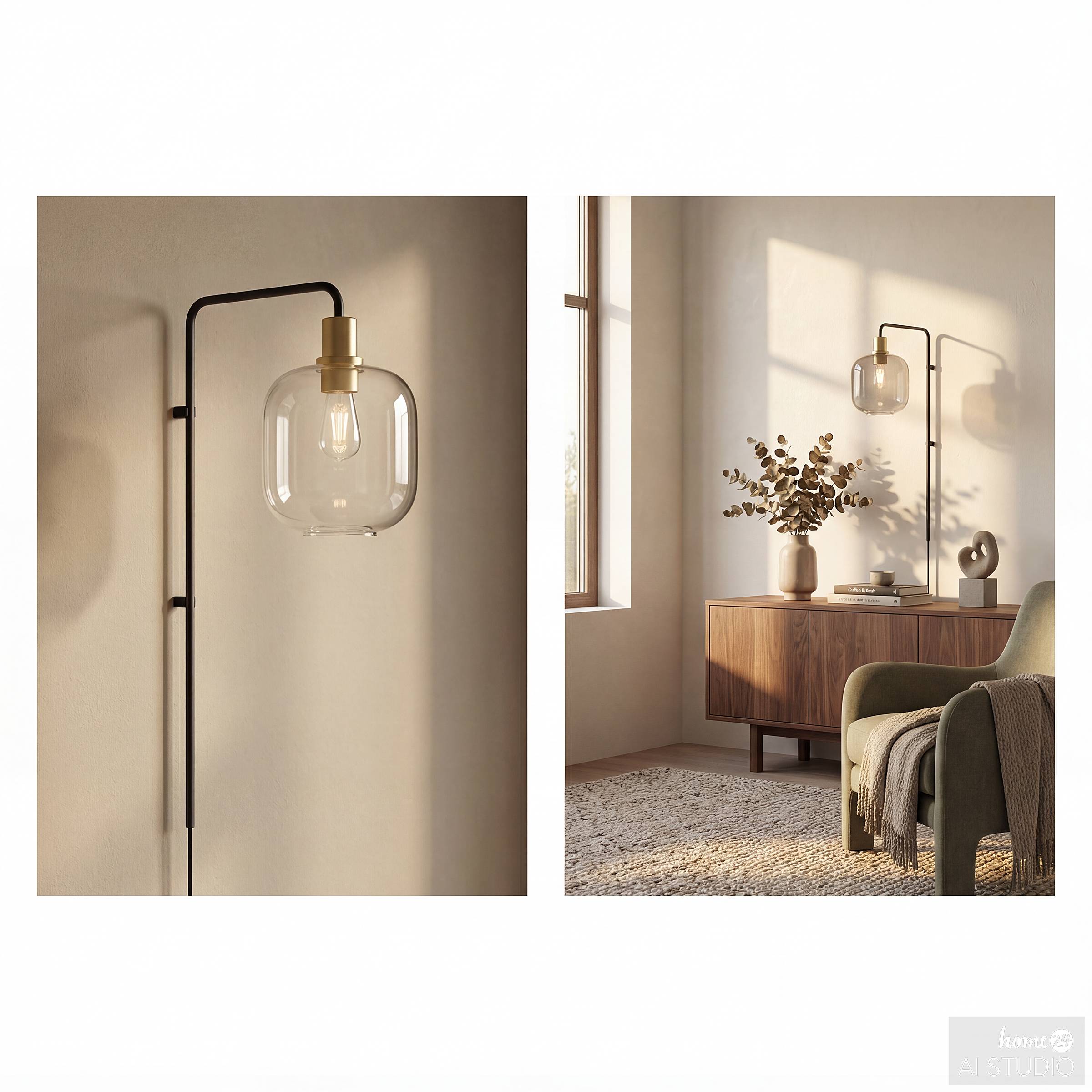 Home Wall Lamp Smoked Glass