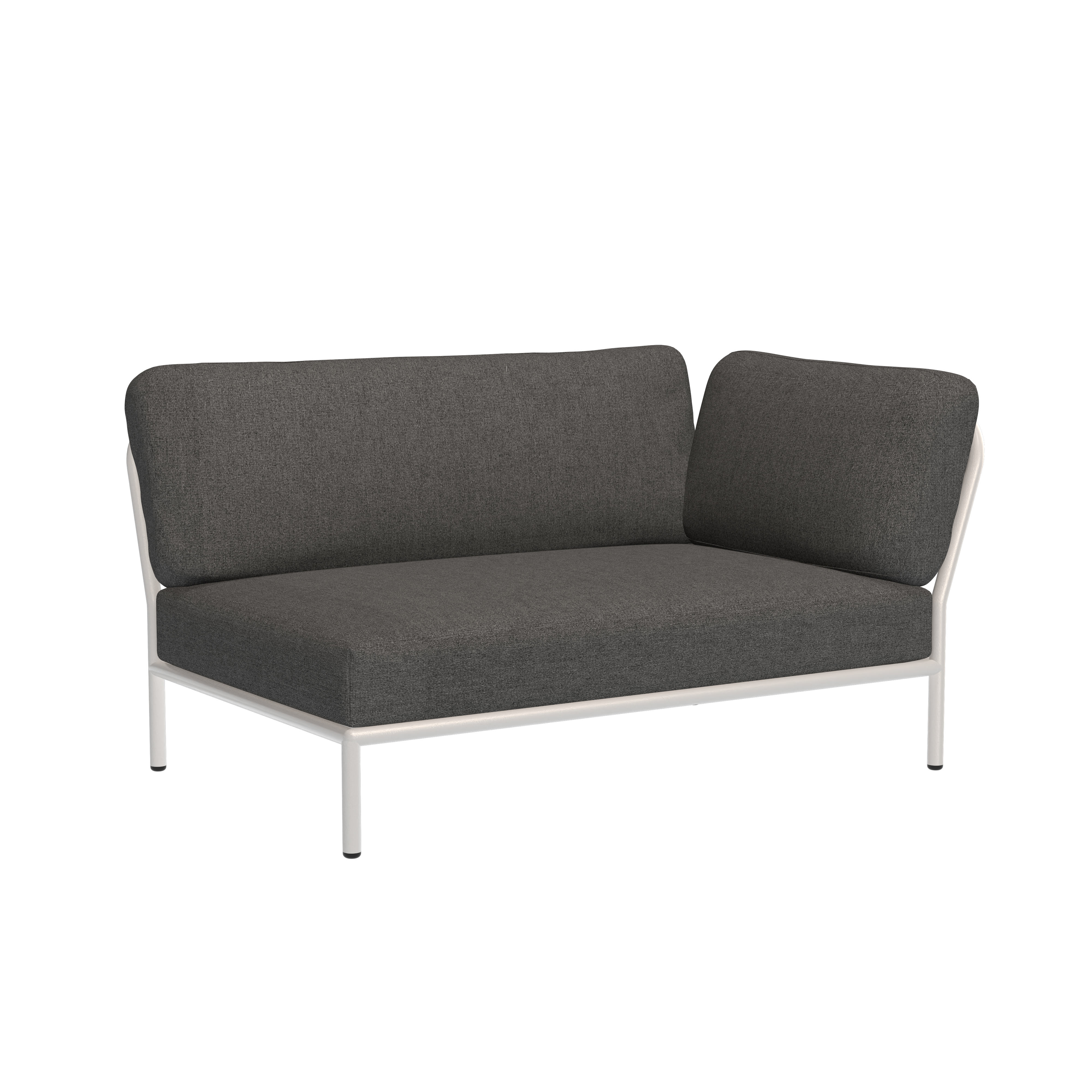 2x LEVEL Sofa Links, Sofa Rechts & Couchtisch Sooty Grau