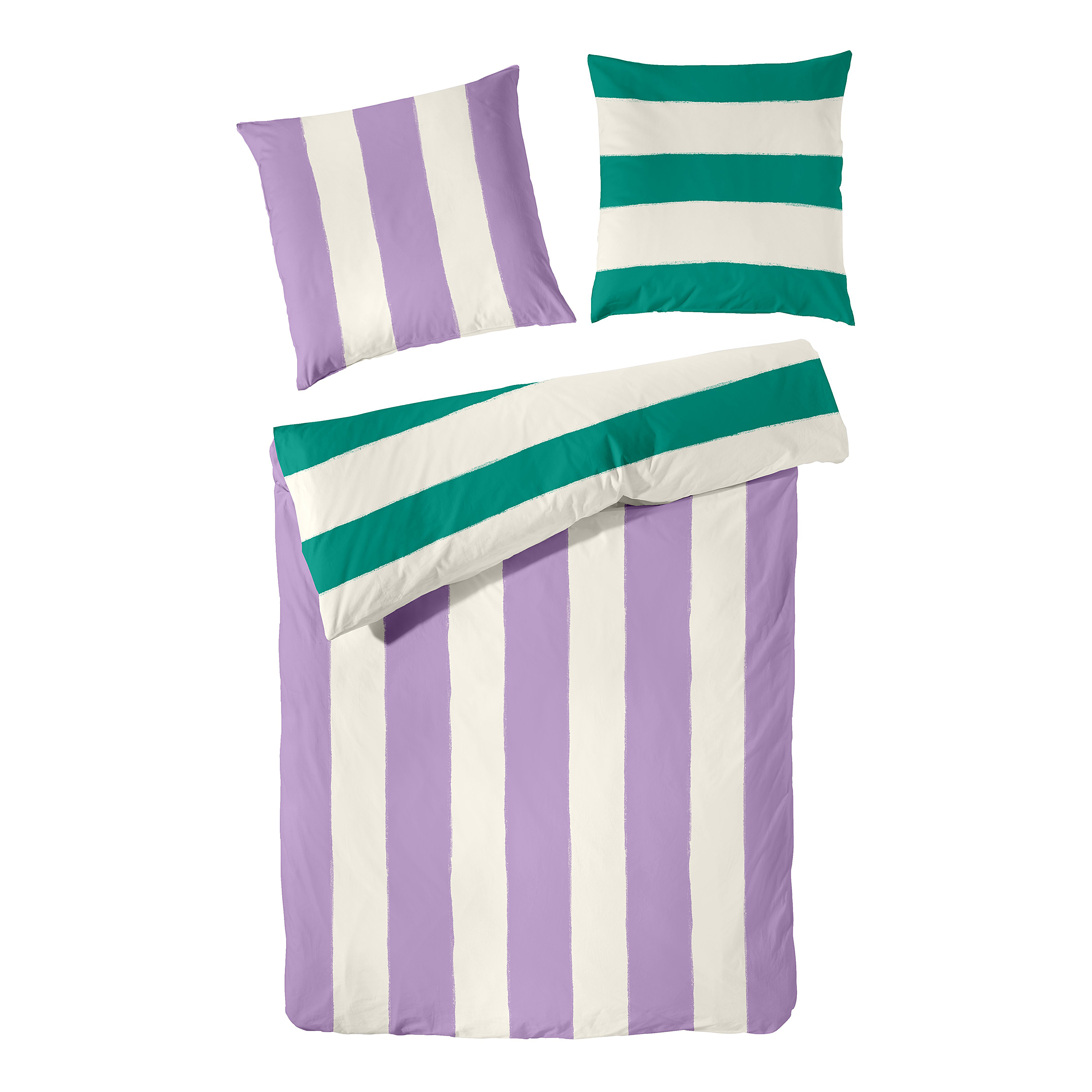 Color Block Bettwäsche Renforcé 135x200cm Kissen 80x80cm