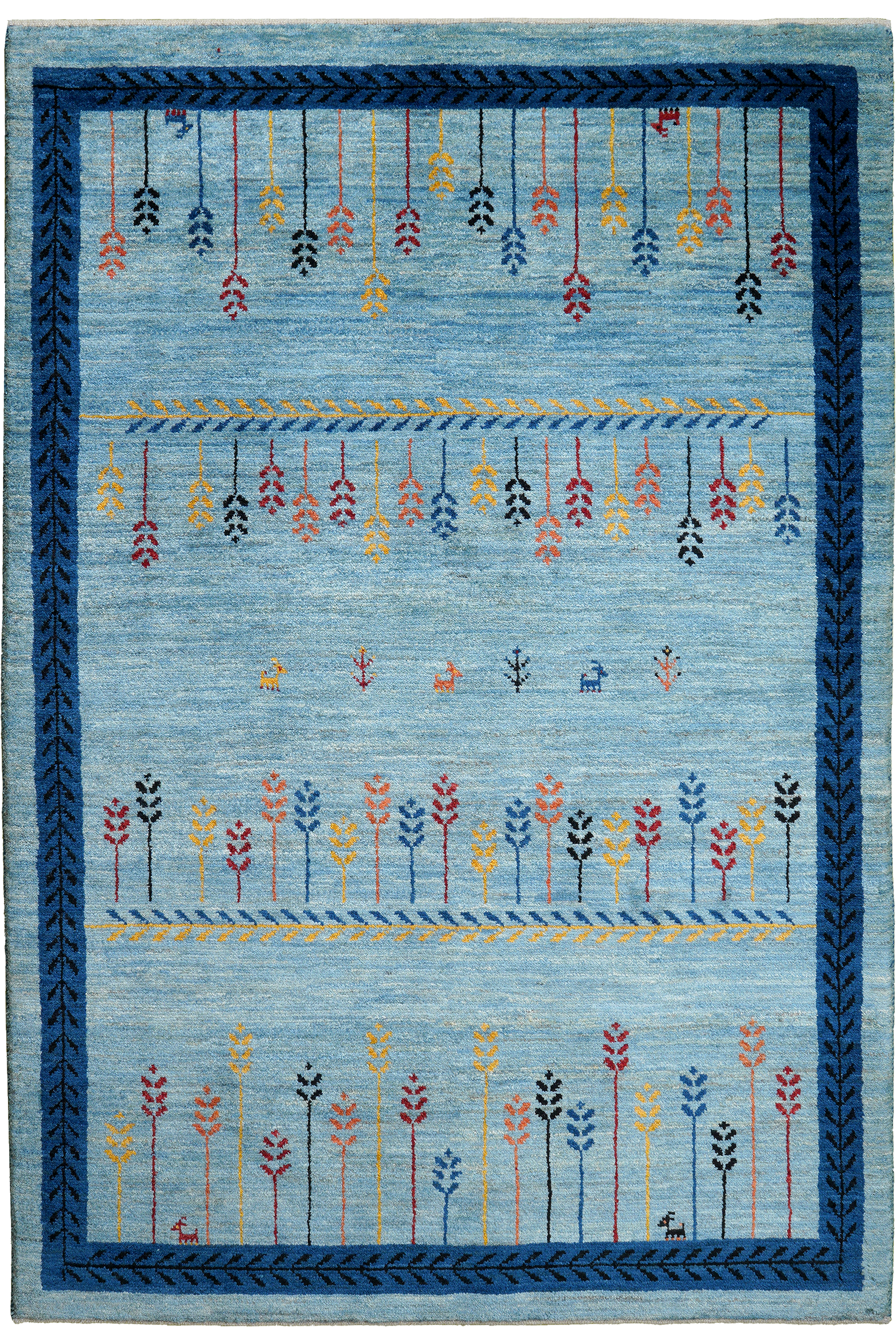 Rizbaf Gabbeh-Teppich Wolle Blau