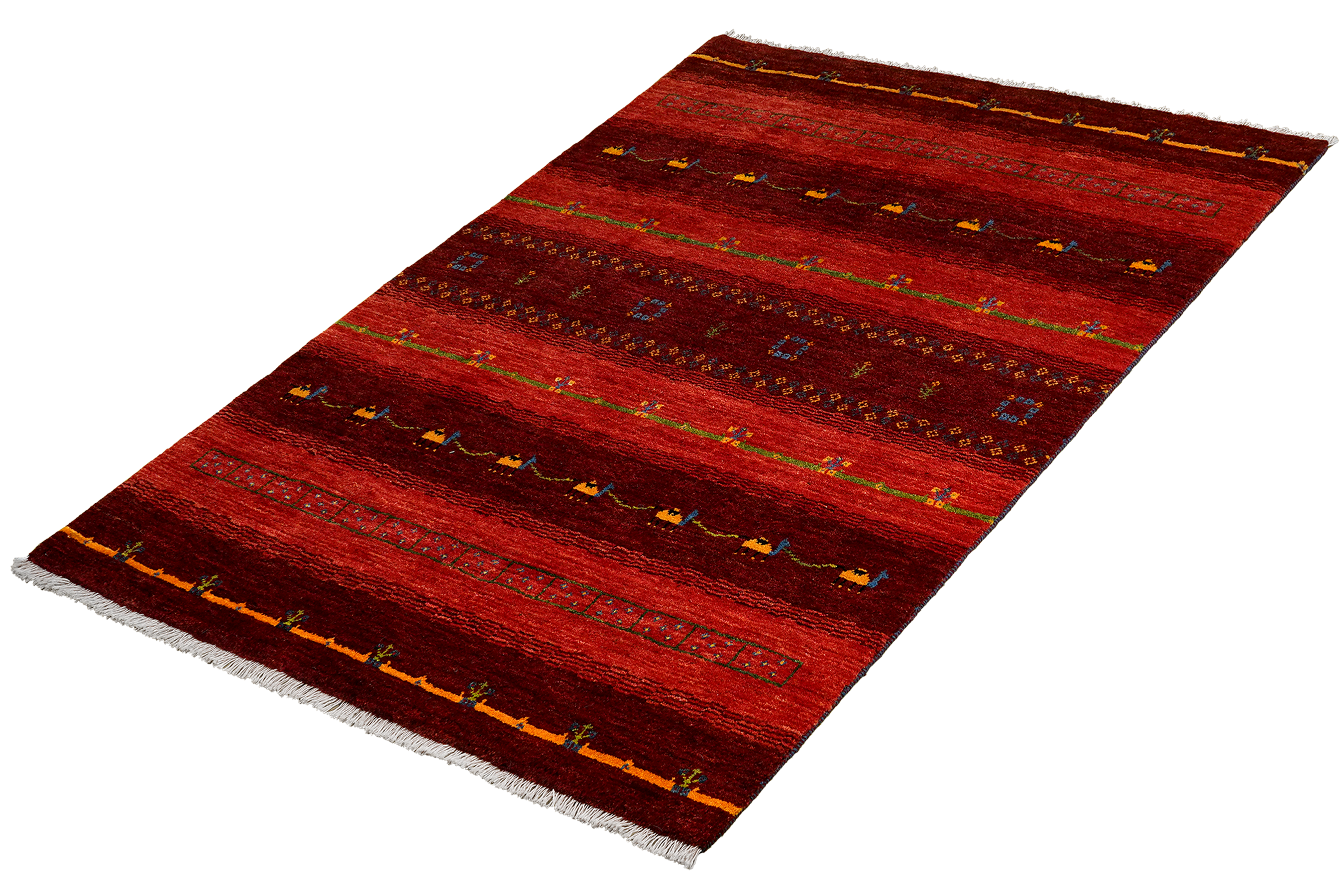 Tappeto Gabbeh Rizbaf lana multicolore