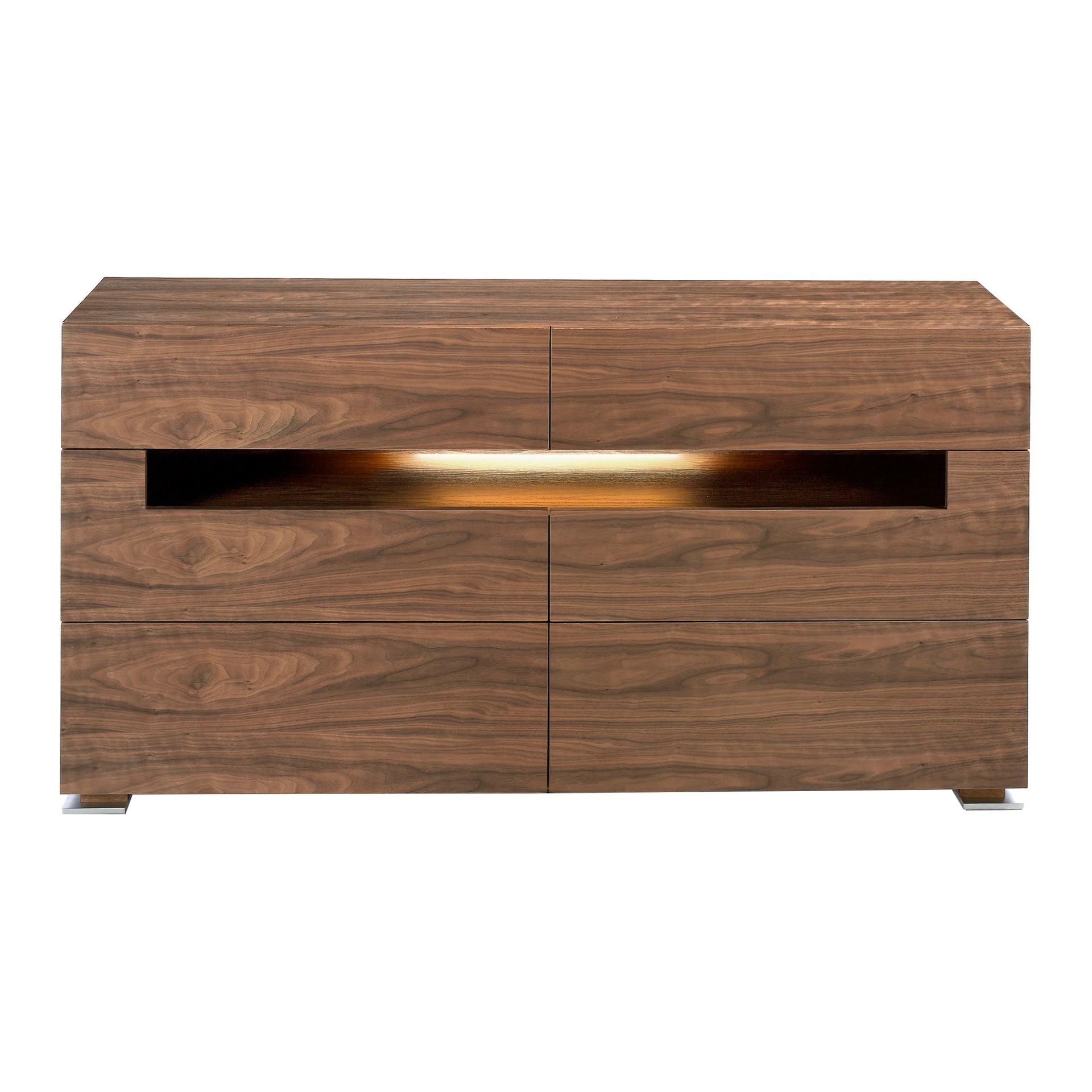 Sideboard 7076 con illuminazione interna marrone