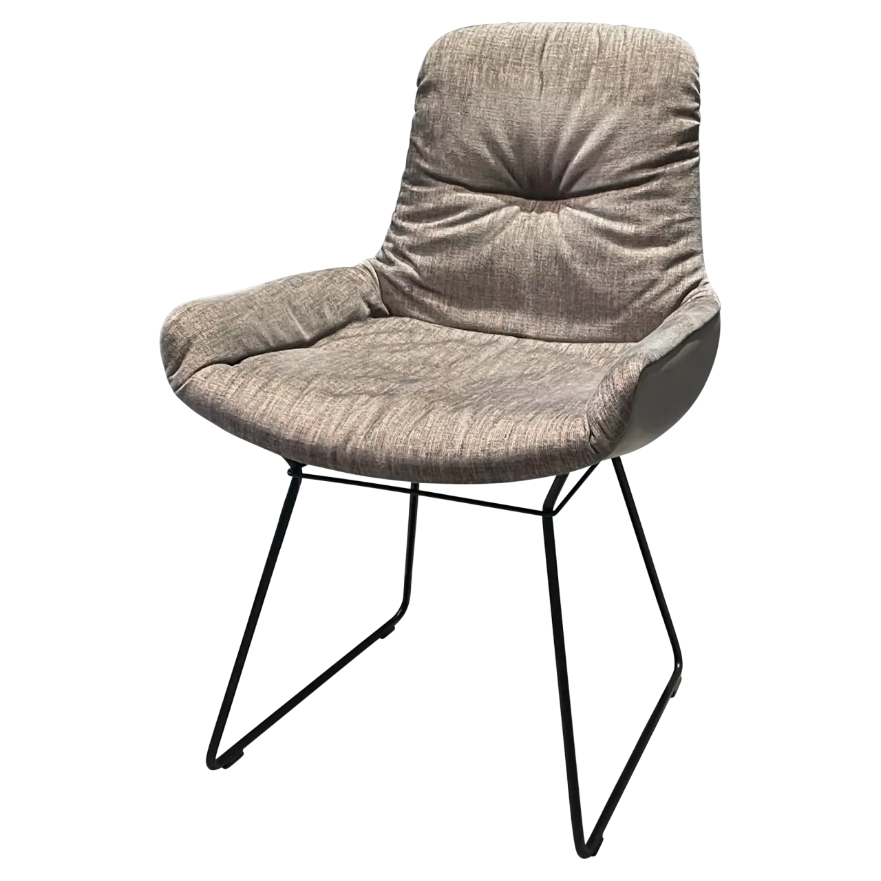 Leya Armchair Low Chair Textile Leather Sahara Stone