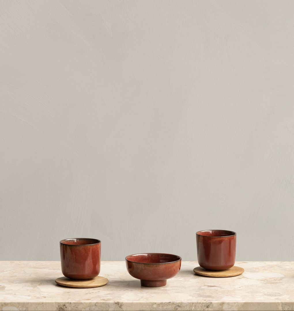 New Norm Dinnerware Schale Mit Fuß Rot
