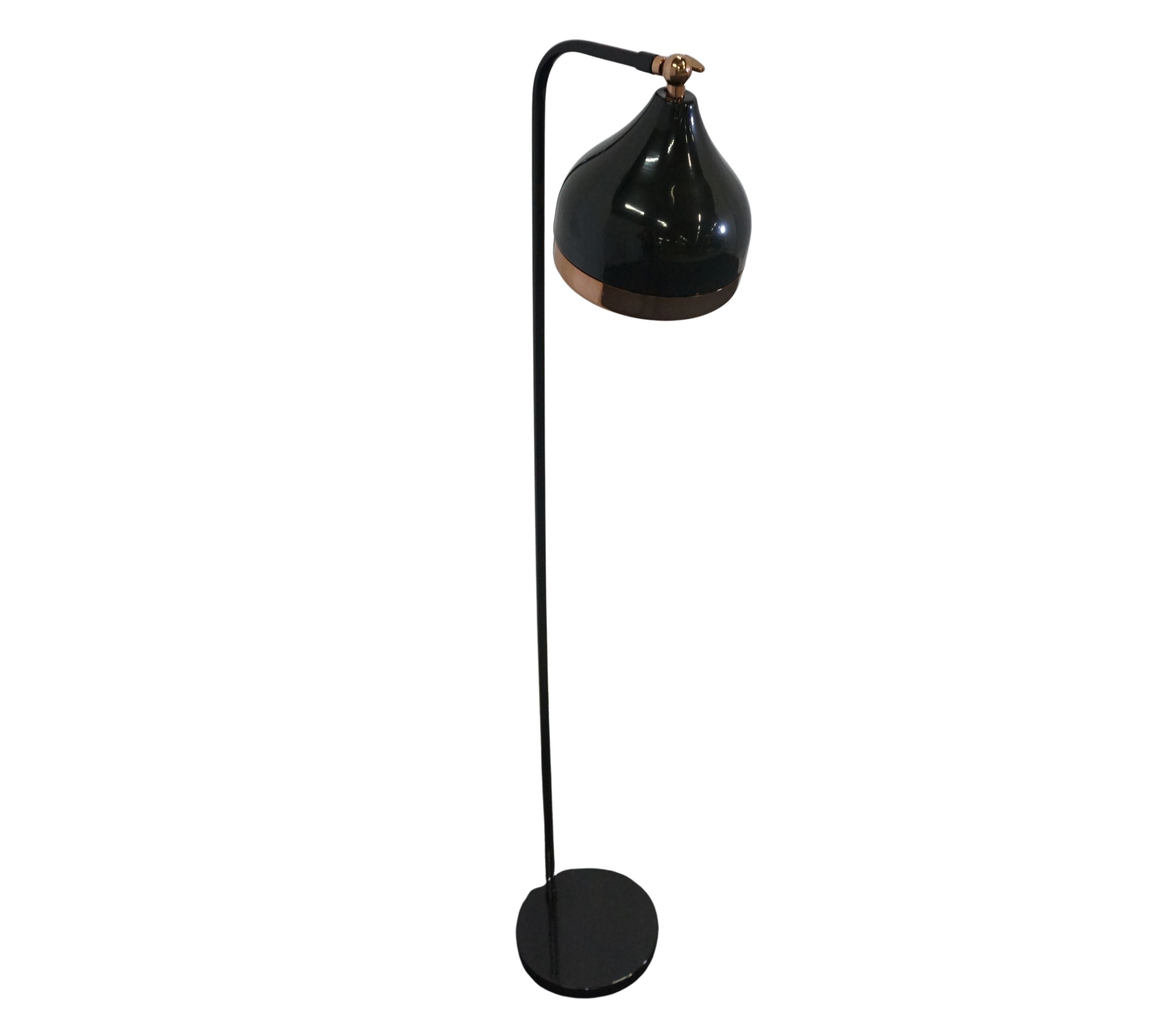Stehleuchte Schwarz Kupferfarben 120cm