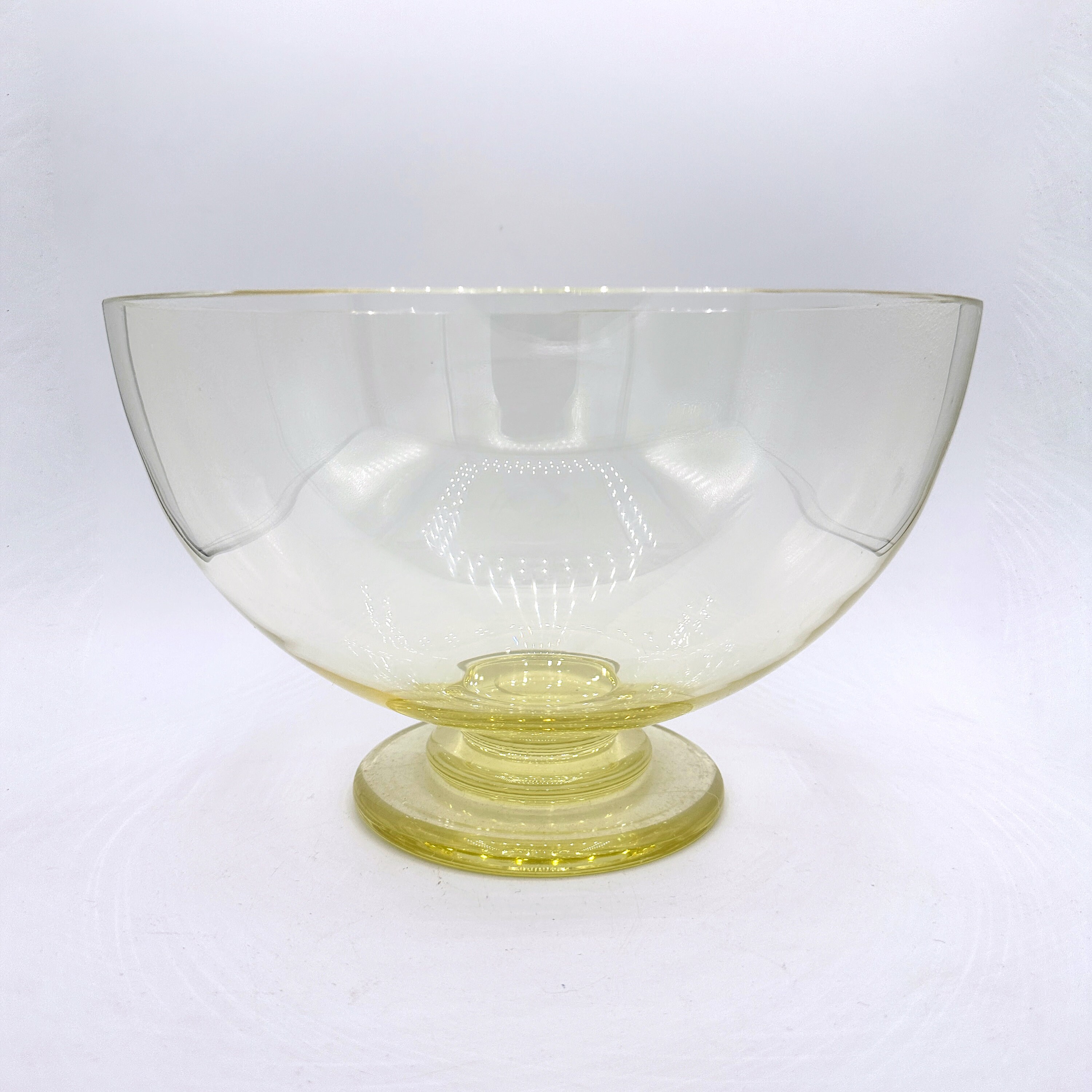 Vintage Art Deco Bowle Set Glas Gelb 1930er Jahre
