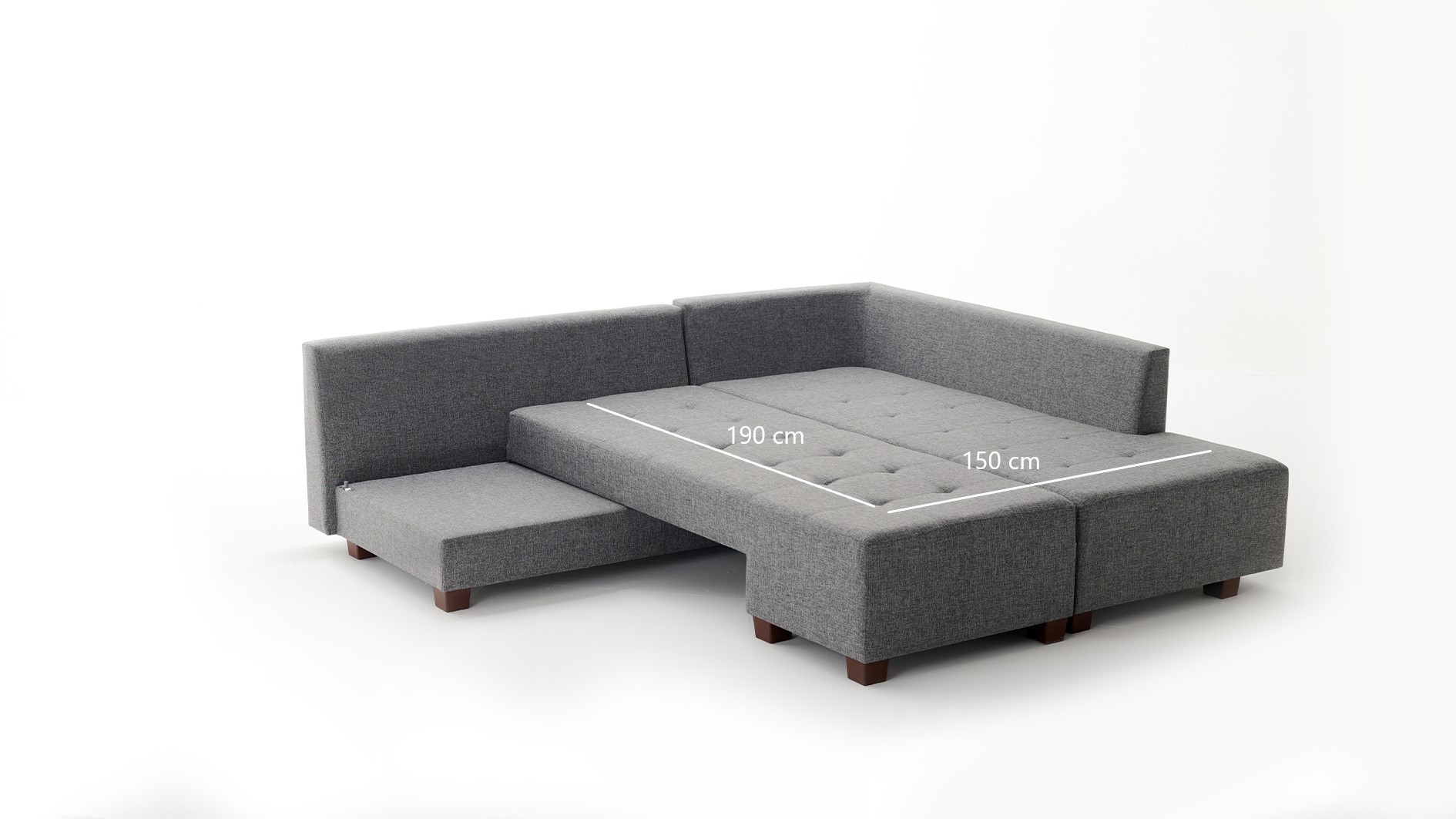 Manama Corner Sofa Bed Right - Grey