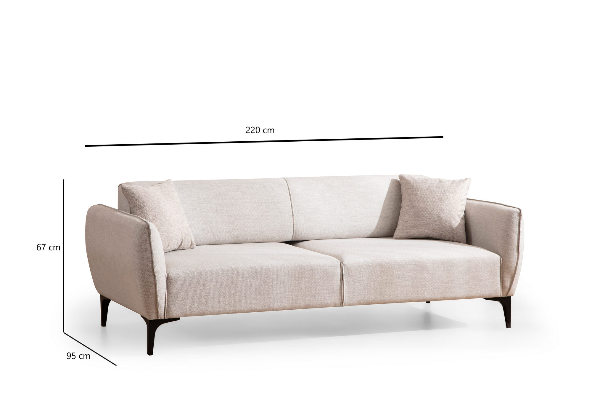 Belissimo 3-Sitzer Sofa Weiß