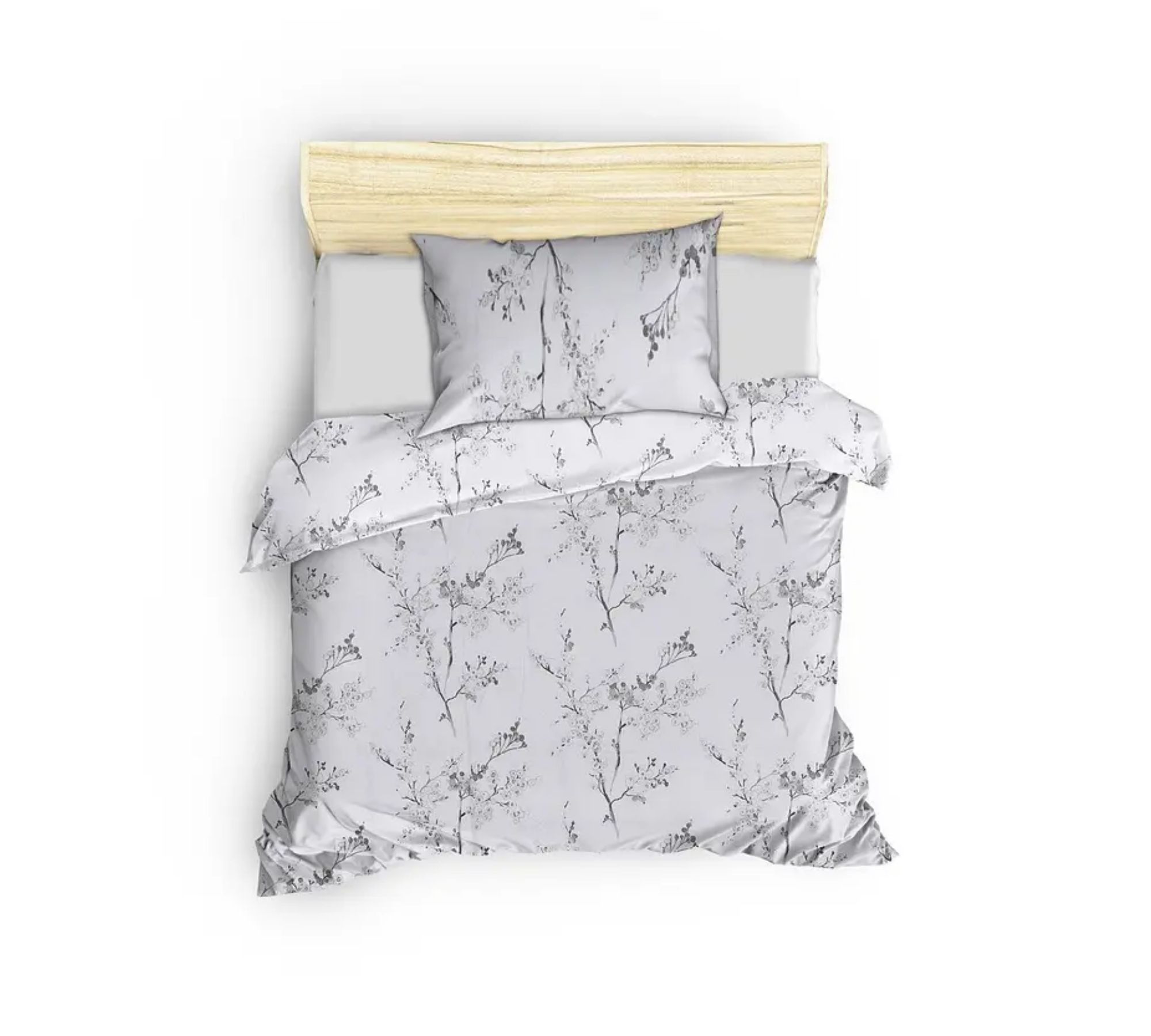 Einzel Bett- & Kopfkissenbezug Set Baumwolle Weiß
