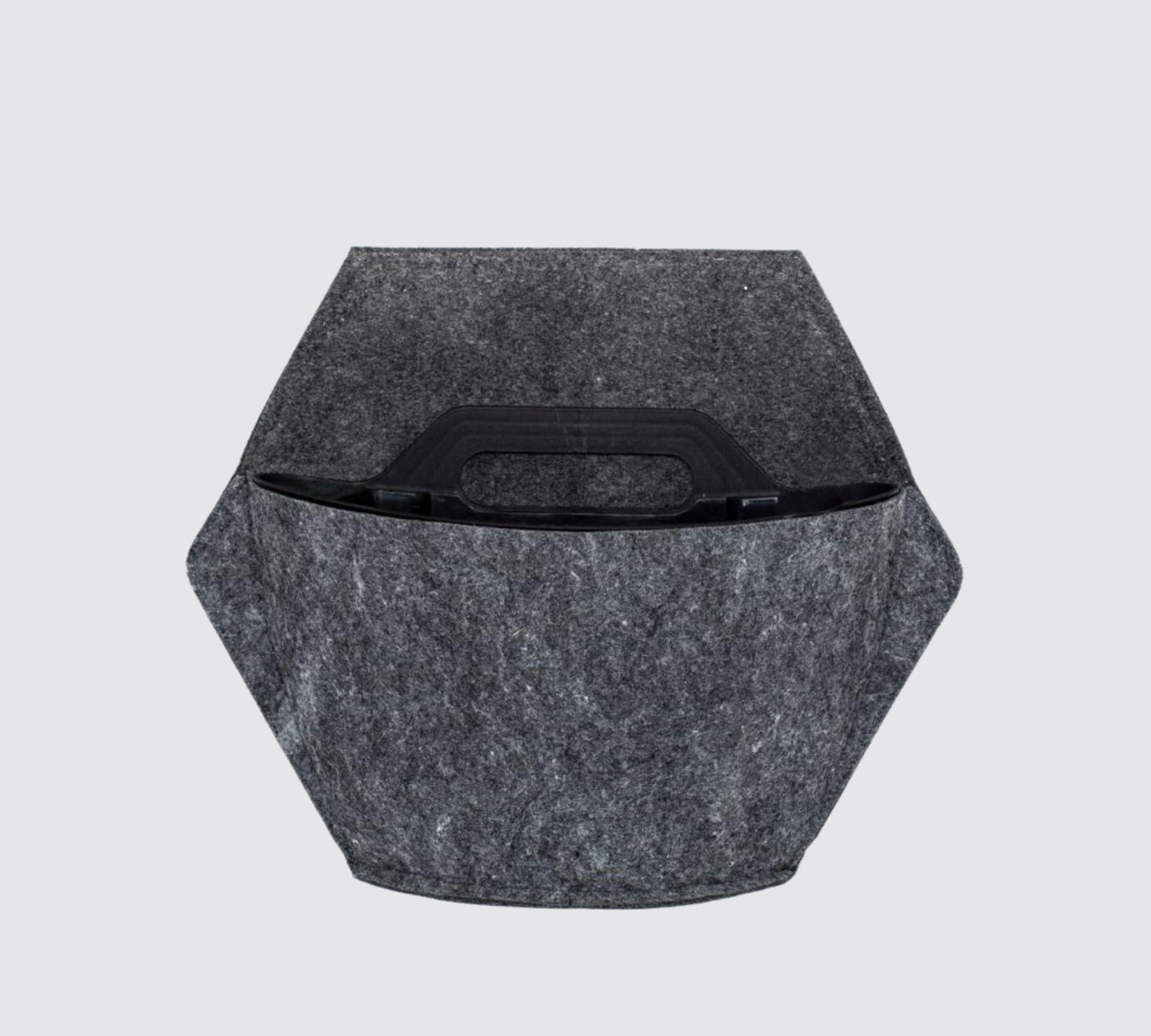 3x Wall planter Black with self-watering textile cover