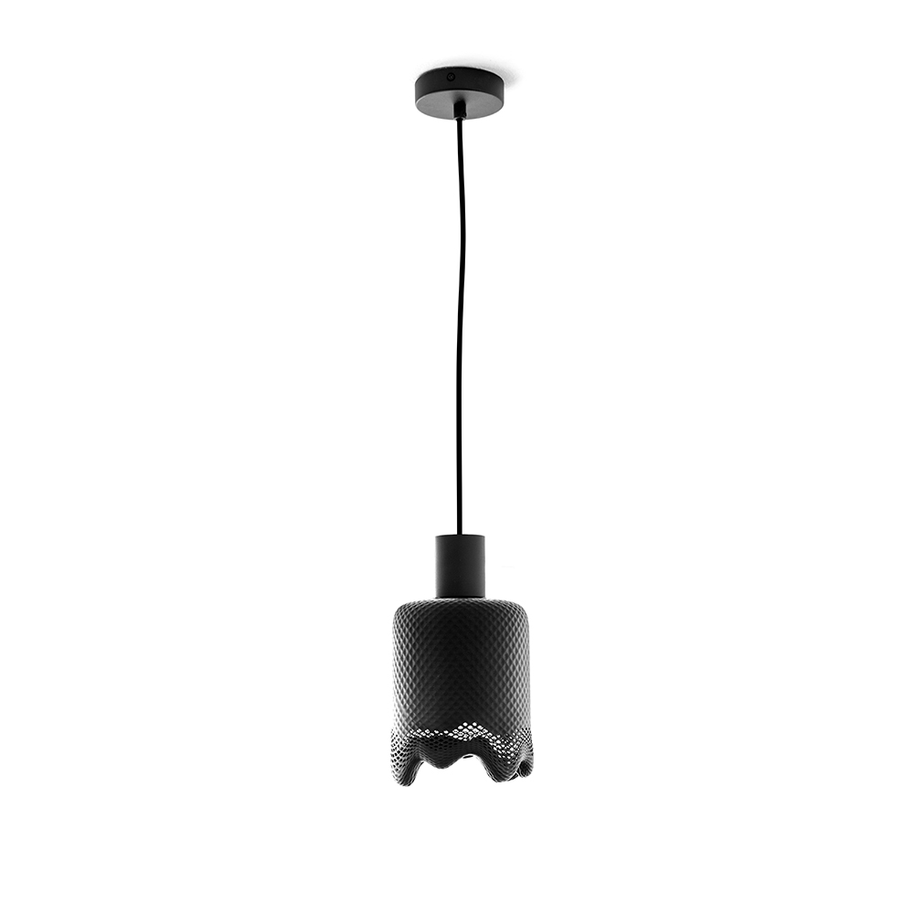 Klecks Ambient Pendelleuchte 3D Druck Schwarz Ø 13cm