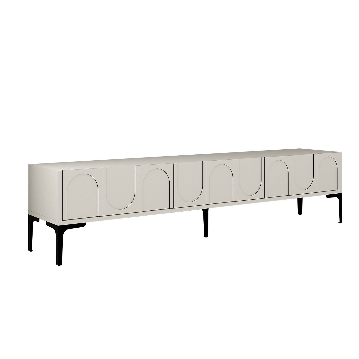 Lyon 42 TV-Schrank Holzfurnier Creme Schwarz