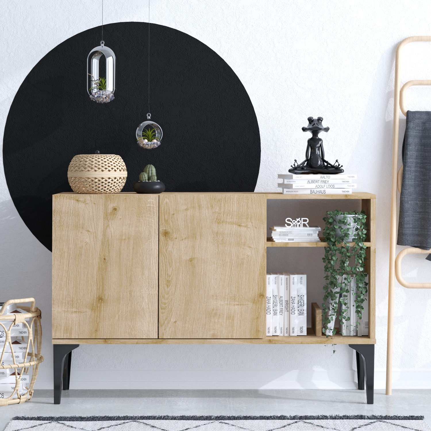 Oscar Console Wood Veneer Sapphire Black