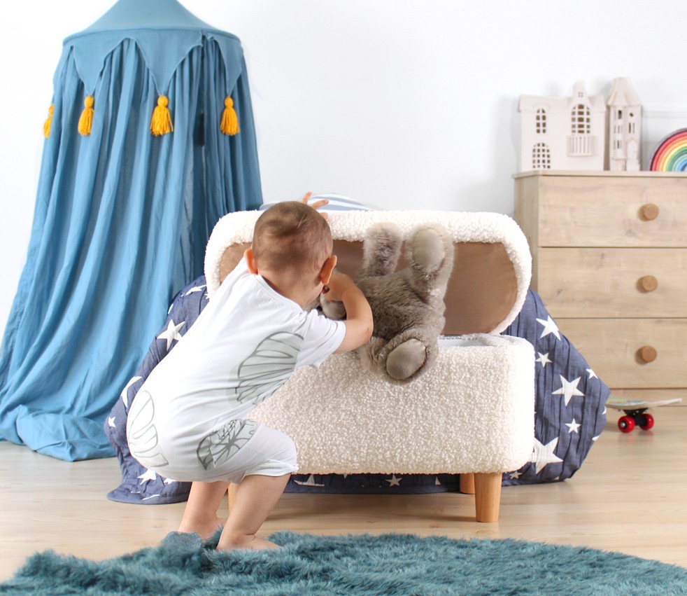 Moouv 3330 Pouf Pelliccia sintetica Bianco