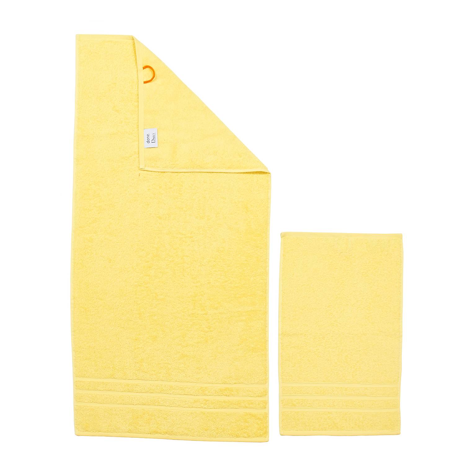4x Handtuchset Daily Uni III Baumwollstoff Lemon