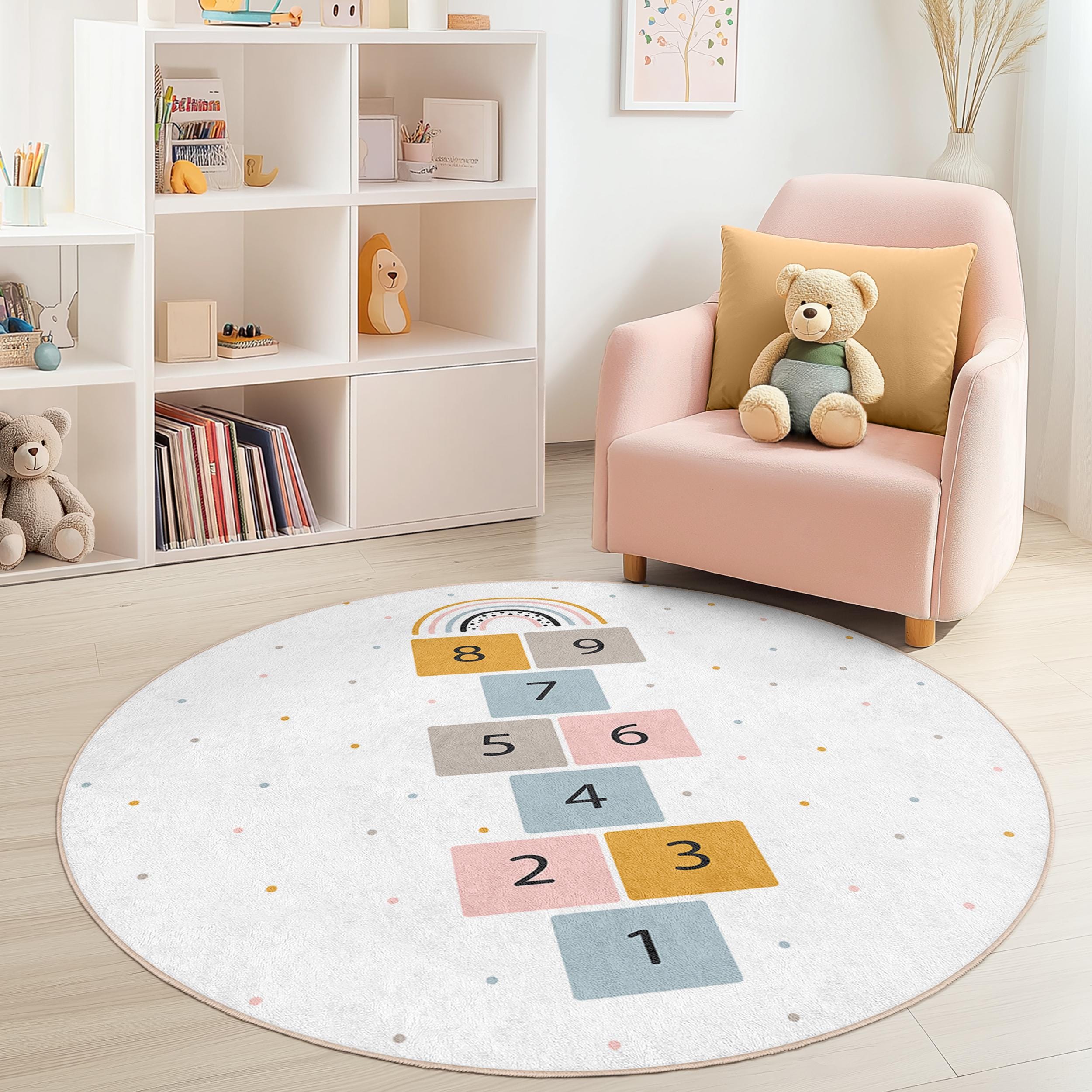 Hopscotch Regenbogen Kinderteppich Mehrfarbig ⌀150cm