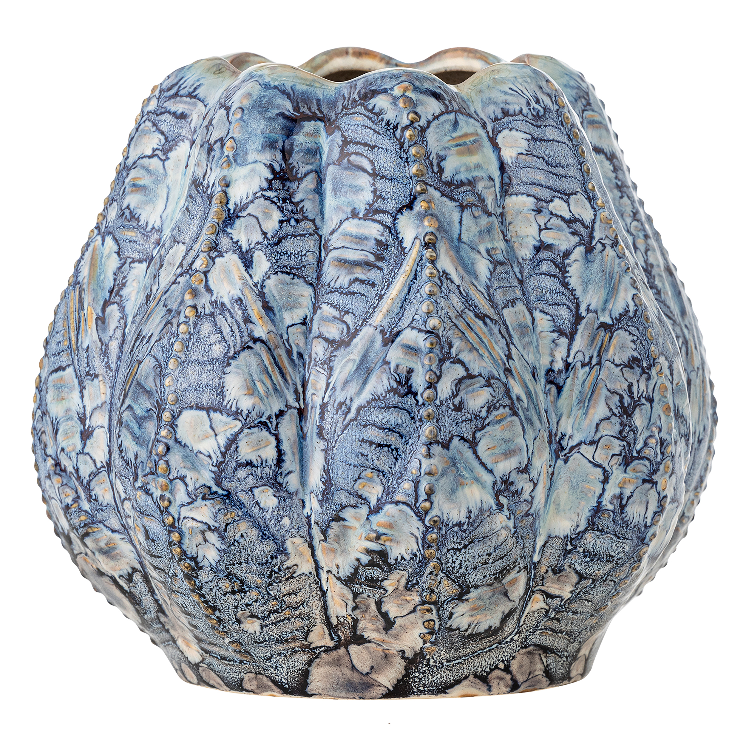 Vase Hetty Steingut Blau