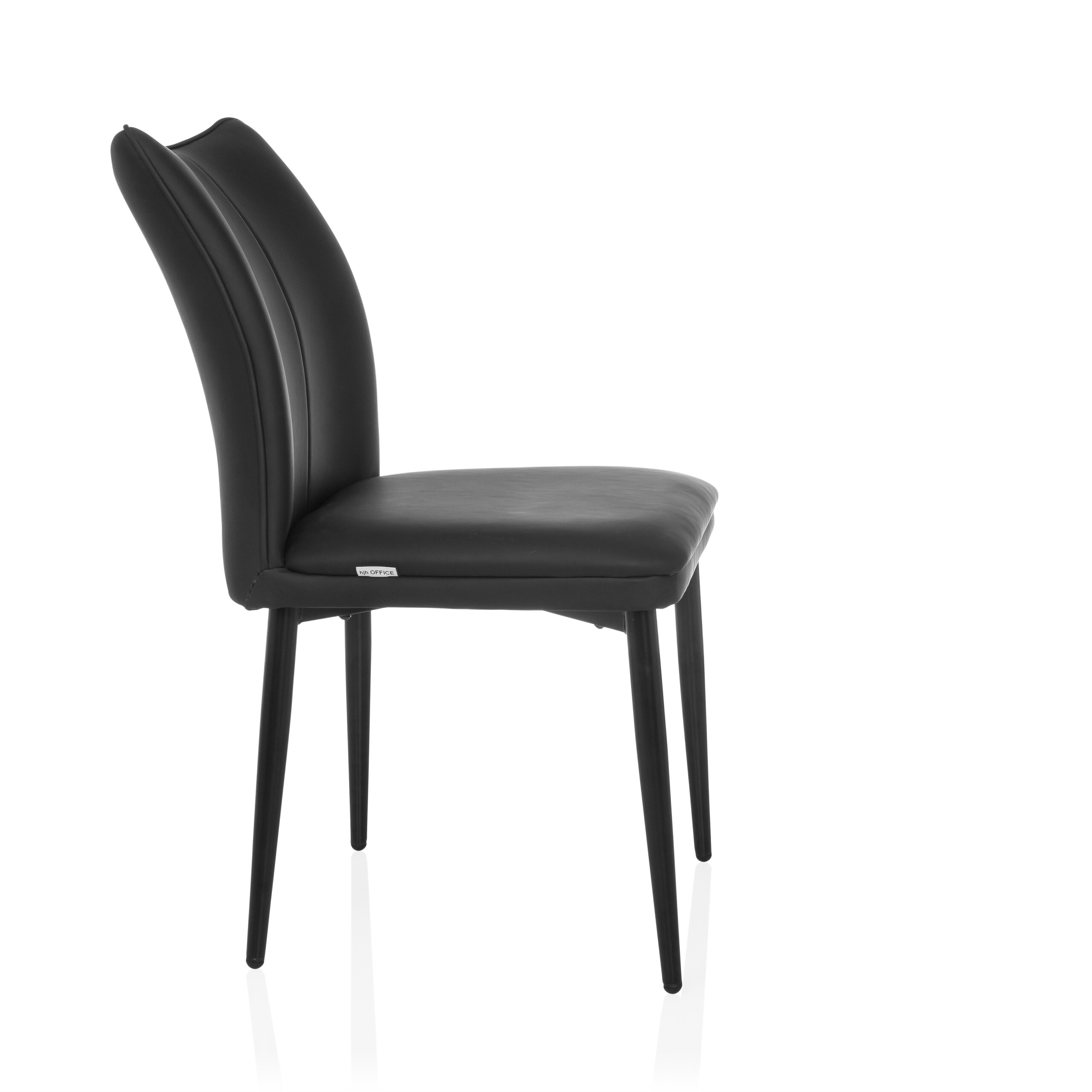 VISETO Sedia da pranzo ecopelle nero