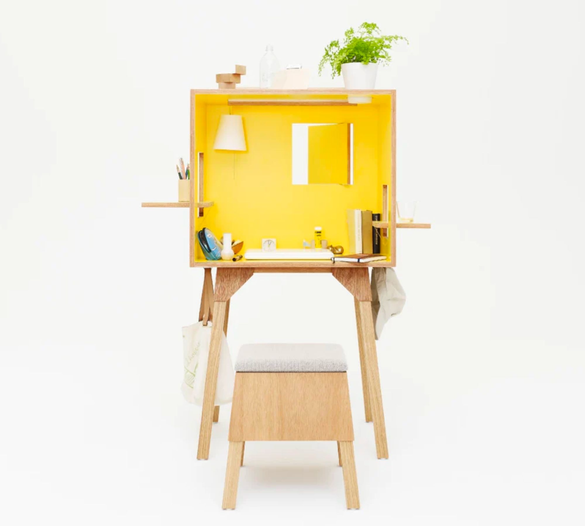 Koloro Schreibtisch Holz Gelb
