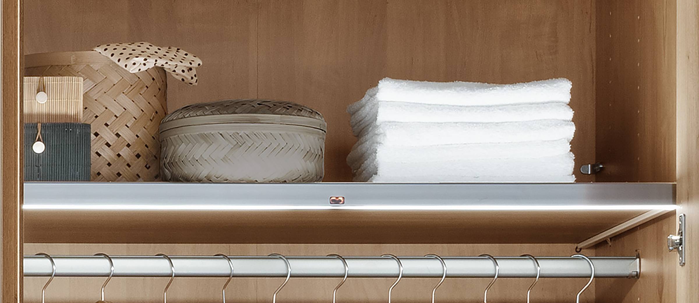 2x LED-Lichtblende Cardiff 96,4 cm Metall Silber