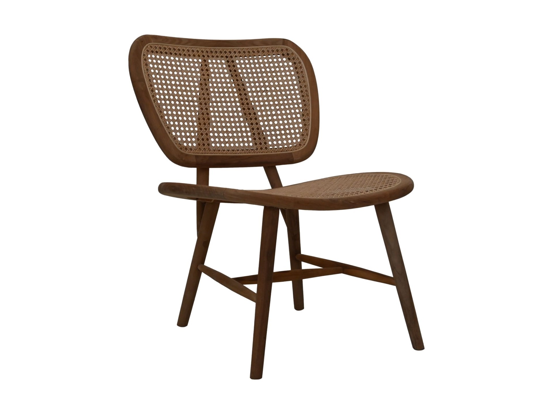 Lugano Beistellstuhl Teakholz Rattan