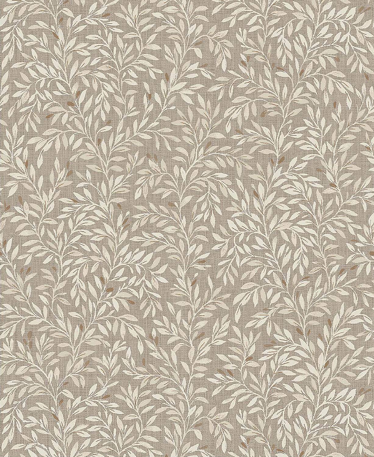 Vliestapete Ditsy Leaf Vlies Hellbraun