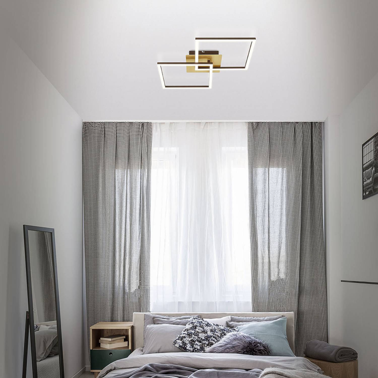 2-Flammig LED-Deckenleuchte Frame IV Nylon Eisen