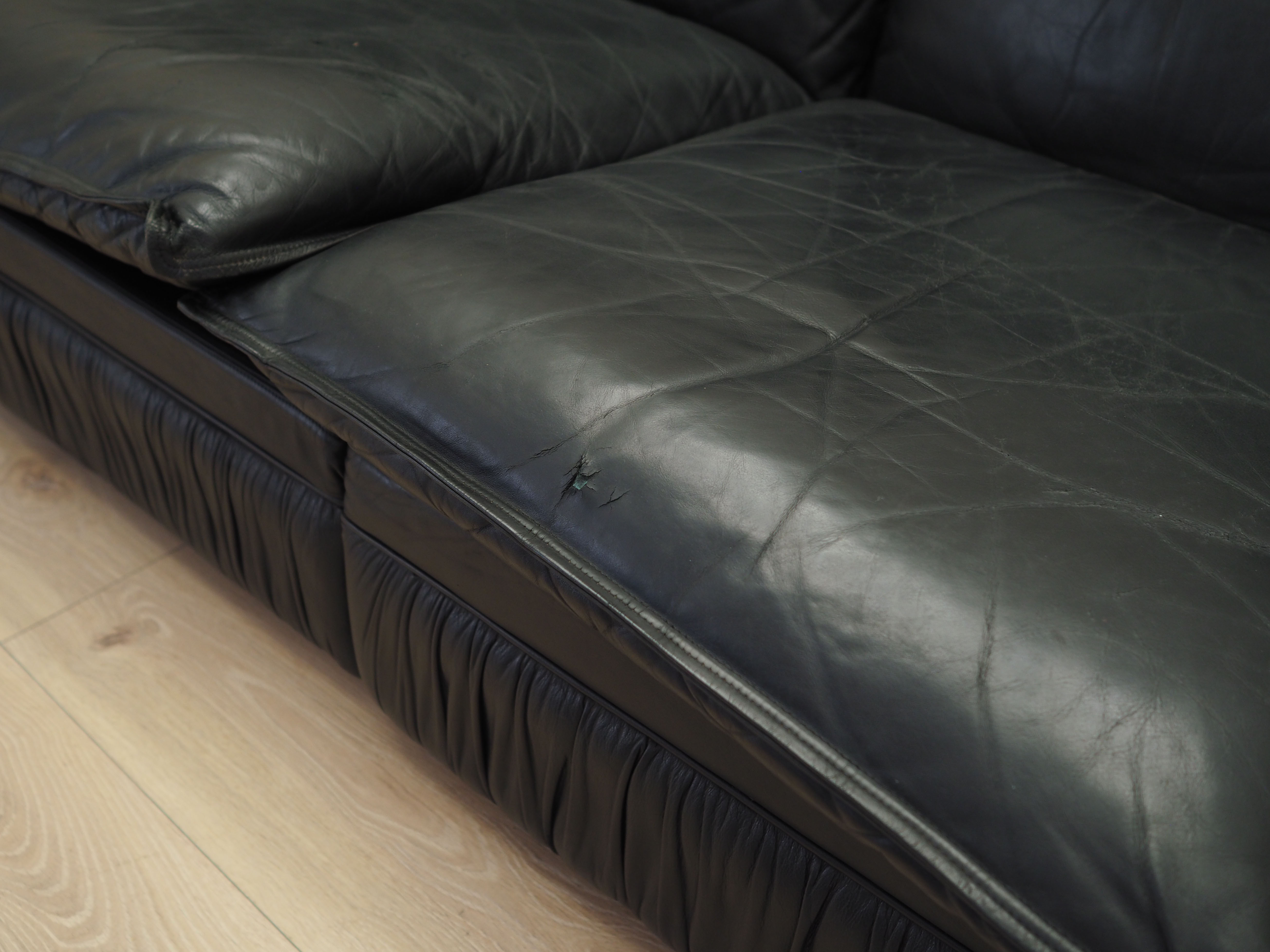 Modular sofa leather black 1960s