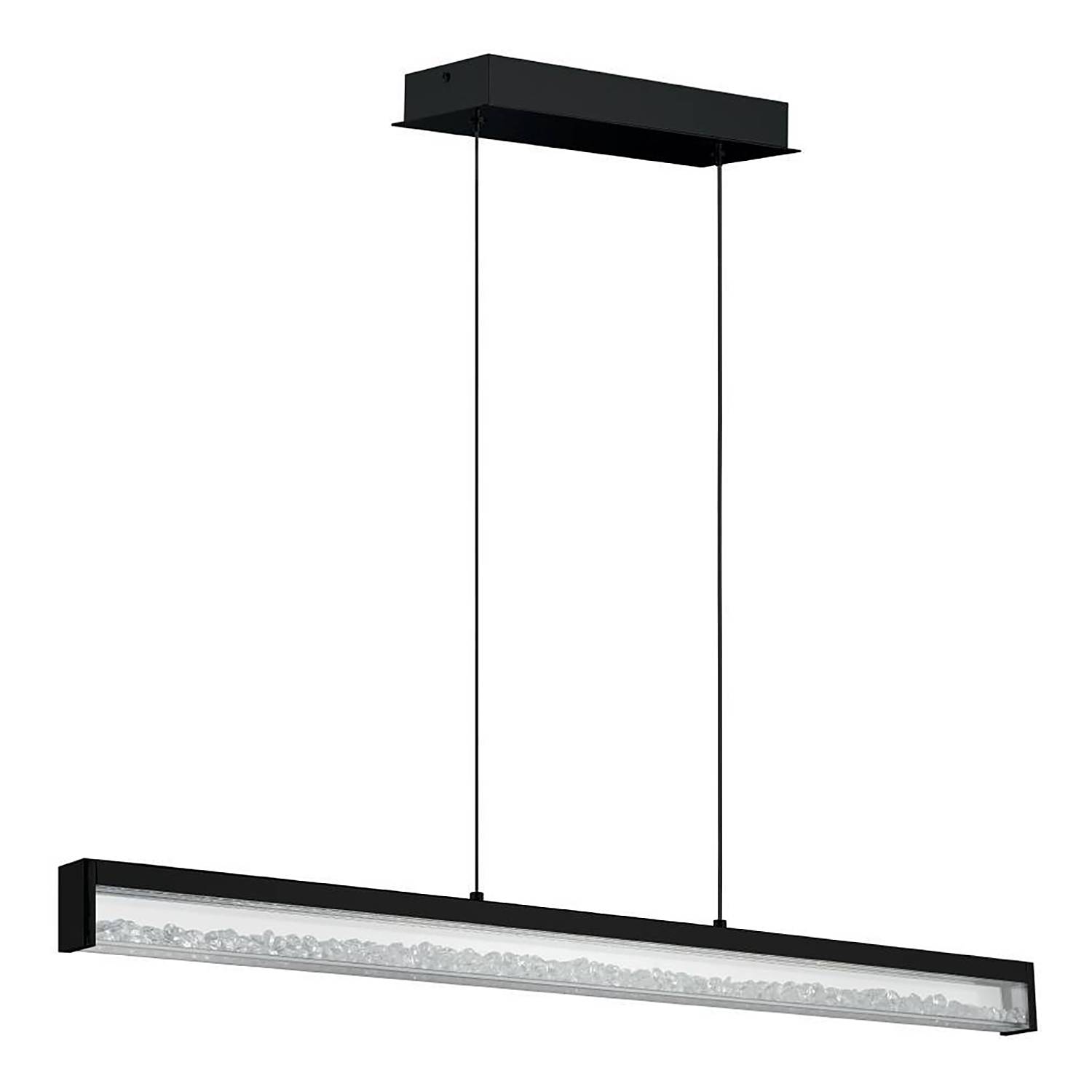 6-flame pendant lamp Cardito 1 steel clear glass