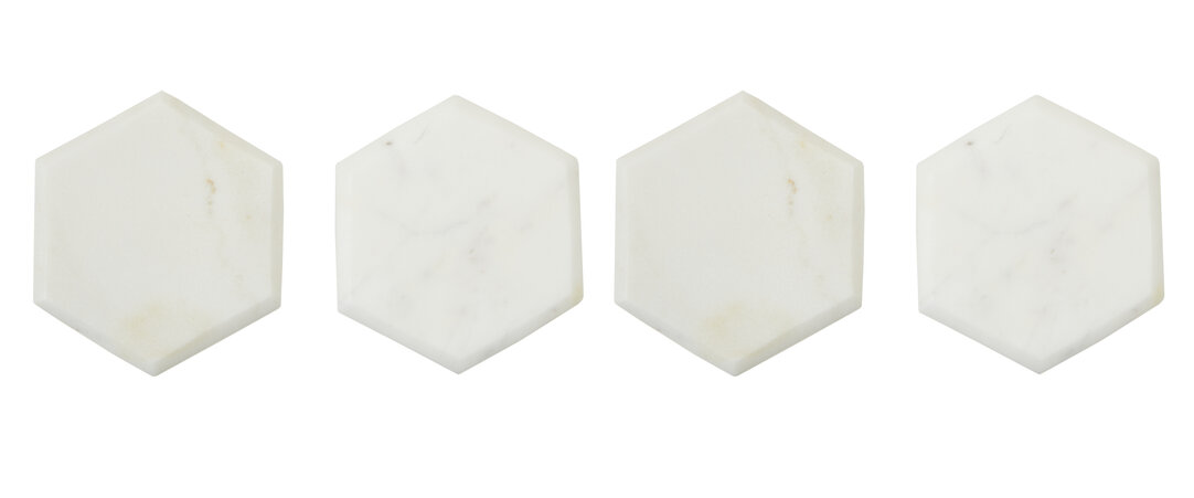 4x Kindia Sottobicchieri Marmo Bianco