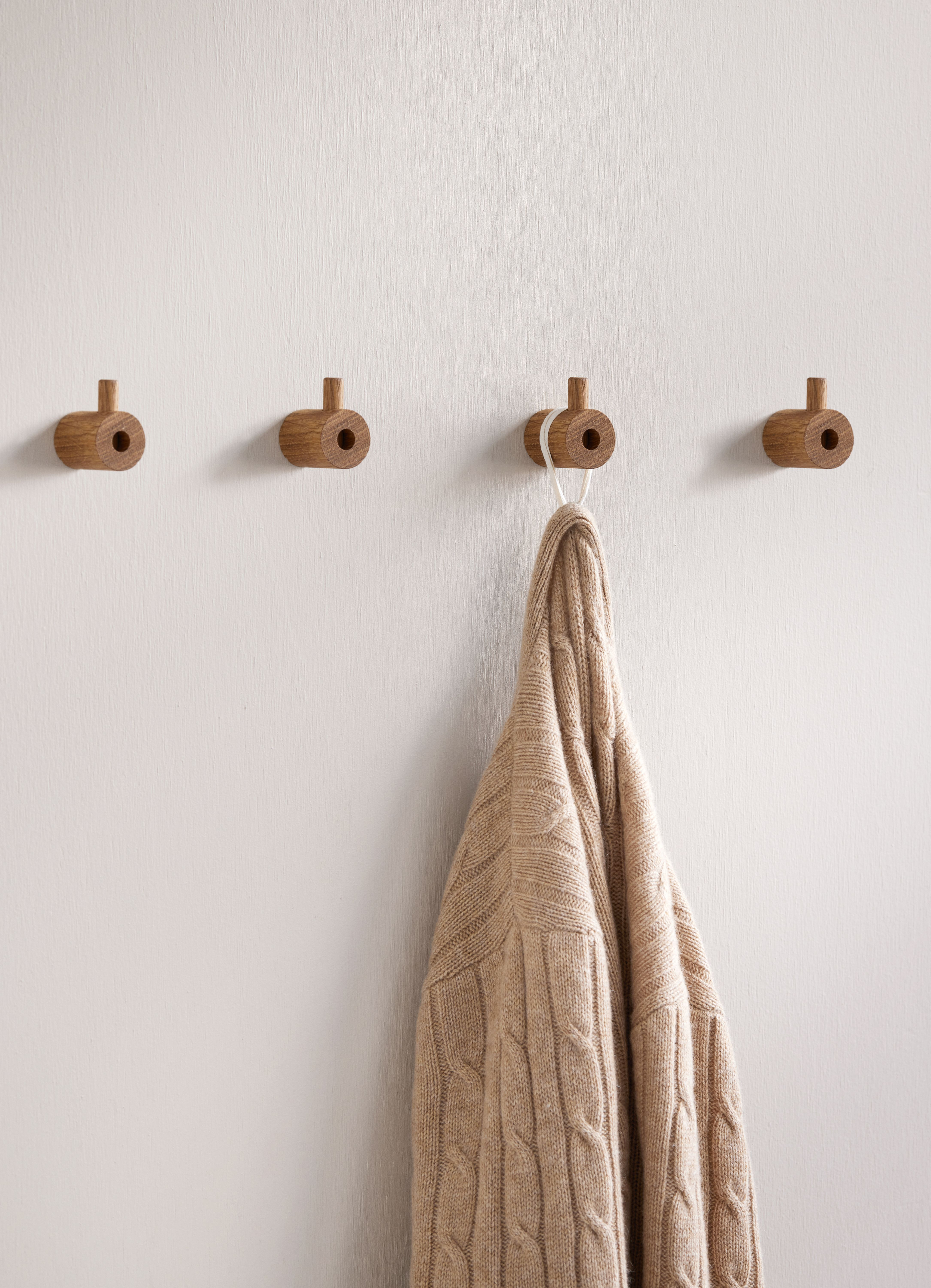 Wooden Wall Hook Wandhaken Beige