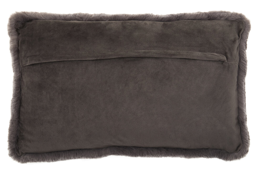 Bosie Lamina Grey Rectangular Faux Fur Cushion