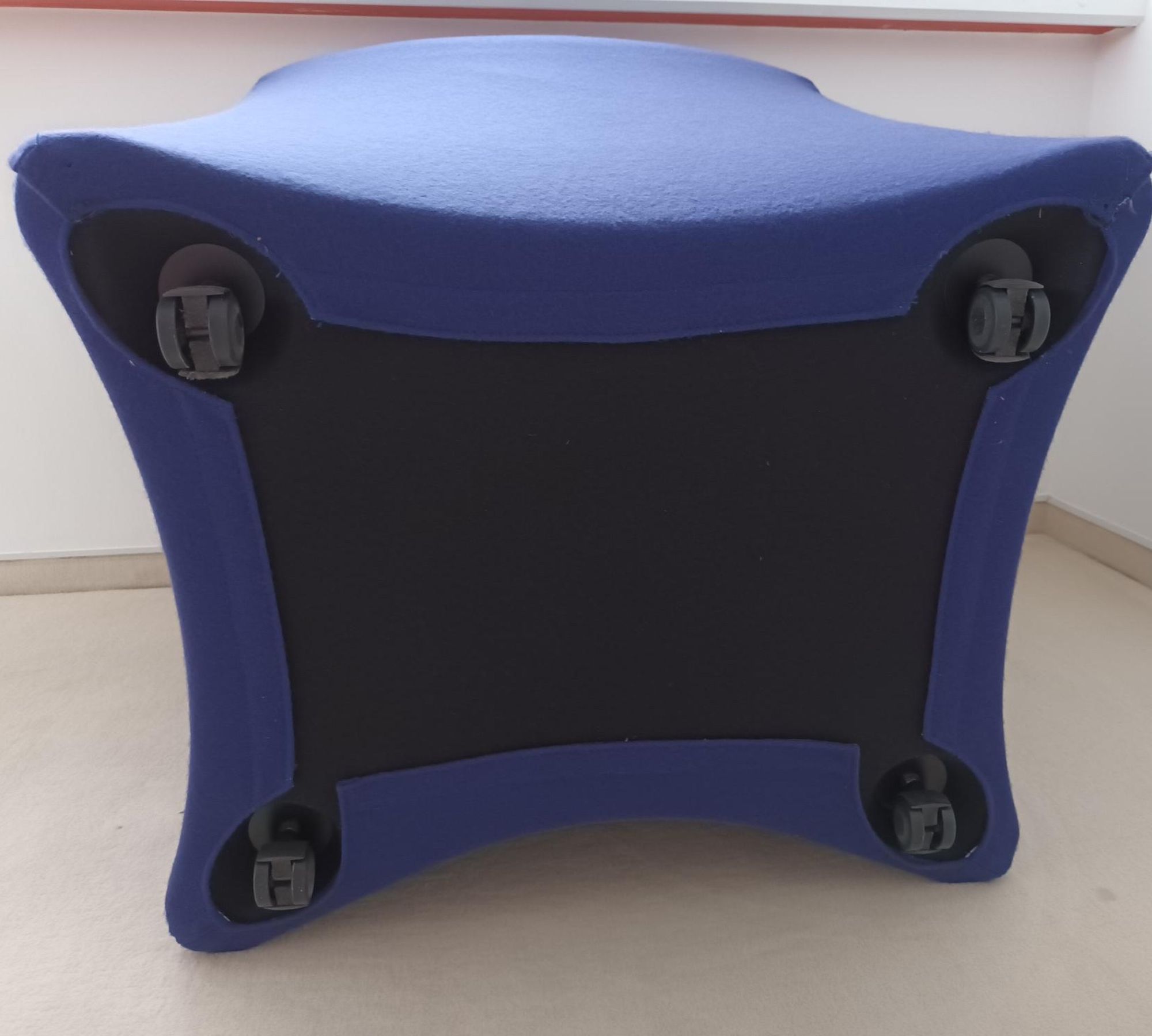 Ess Sessel mit Rollen Baumwolle Holz Blau