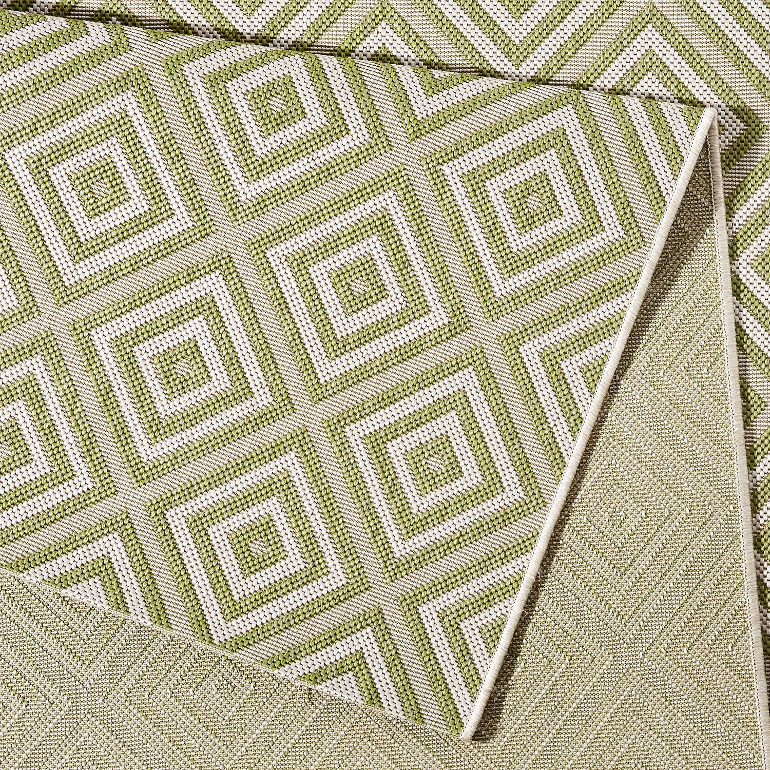Indoor/Outdoor rug checkered synthetic fiber light green 80 x 150 cm