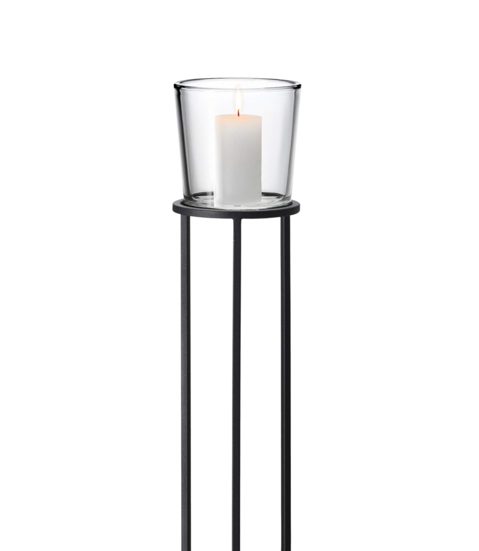 Nero Hoher Kerzenhalter Stahl Glas 138cm 