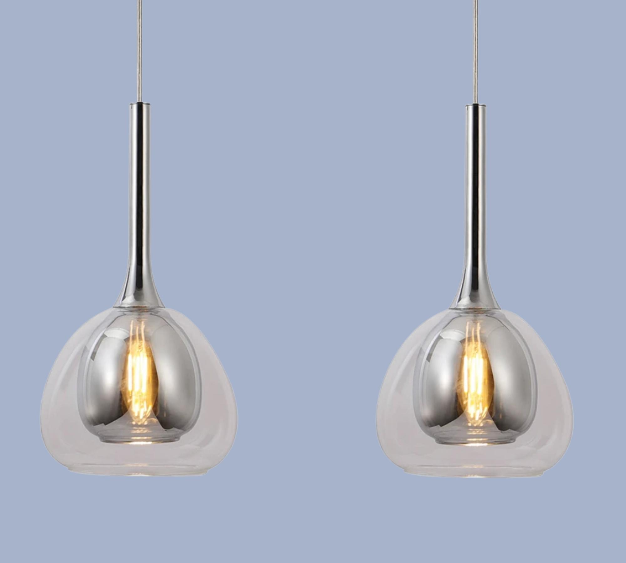 Pendant lamp Hadan III mirror glass / iron 3-bulb