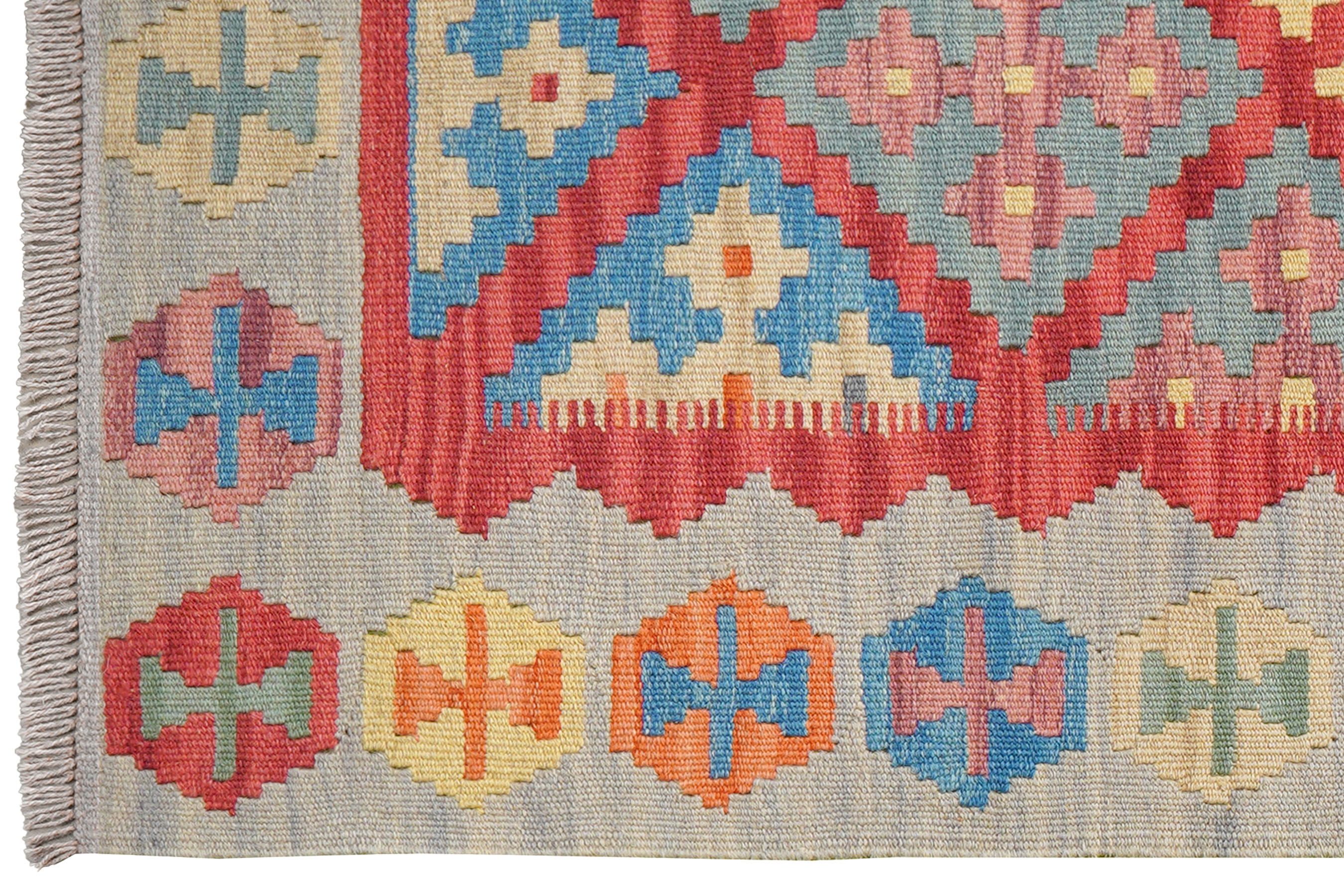 Tappeto Kilim Gashgai Lana Rosso