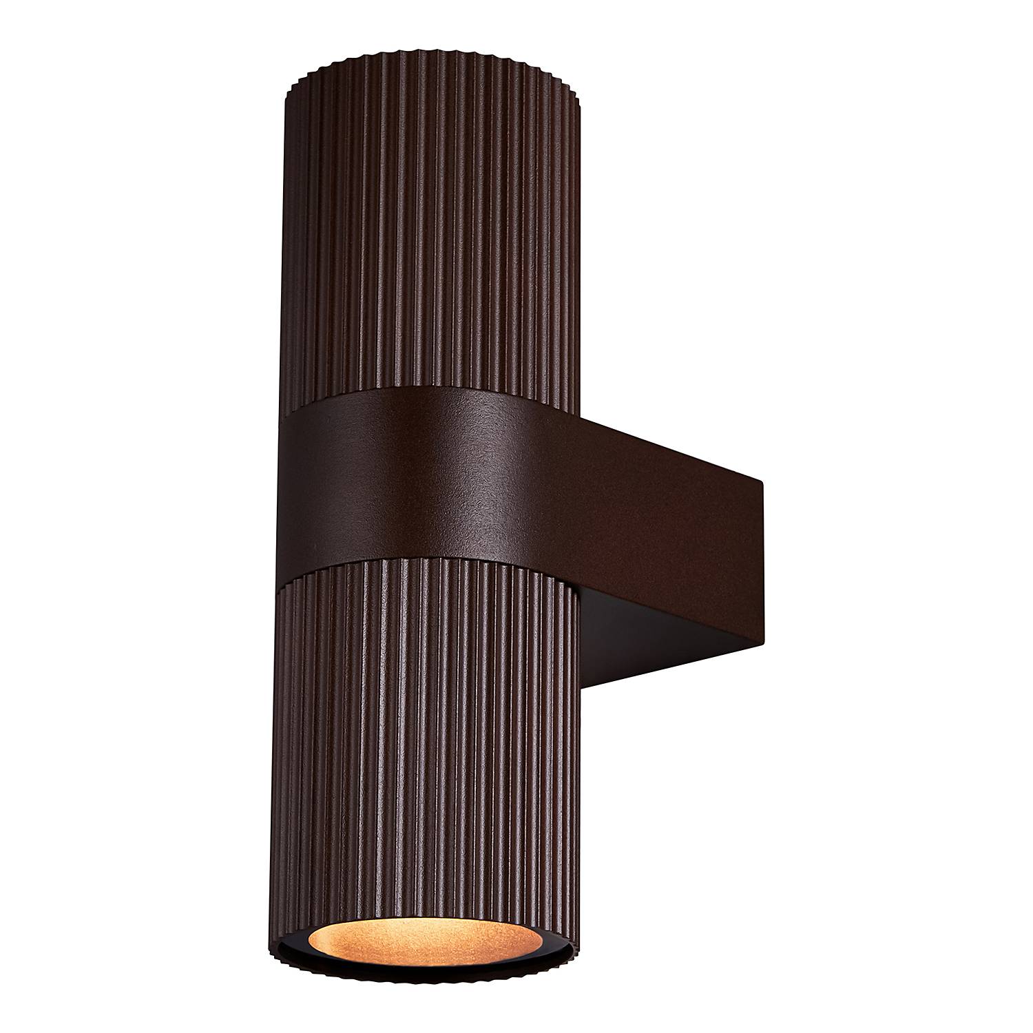 2-Flammig Wandleuchte Kyklop Ripple Aluminium Braun