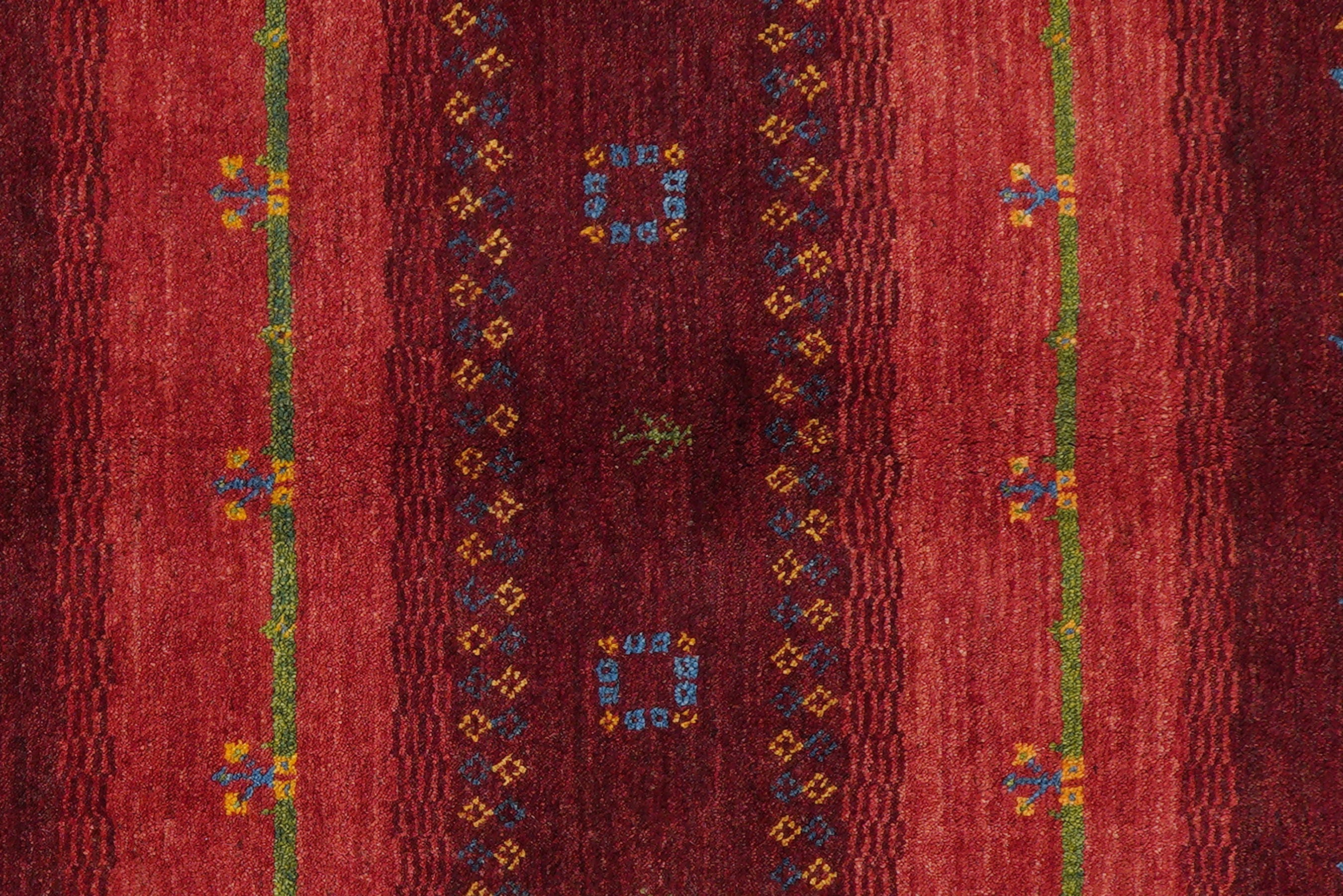 Tappeto Gabbeh Rizbaf lana multicolore