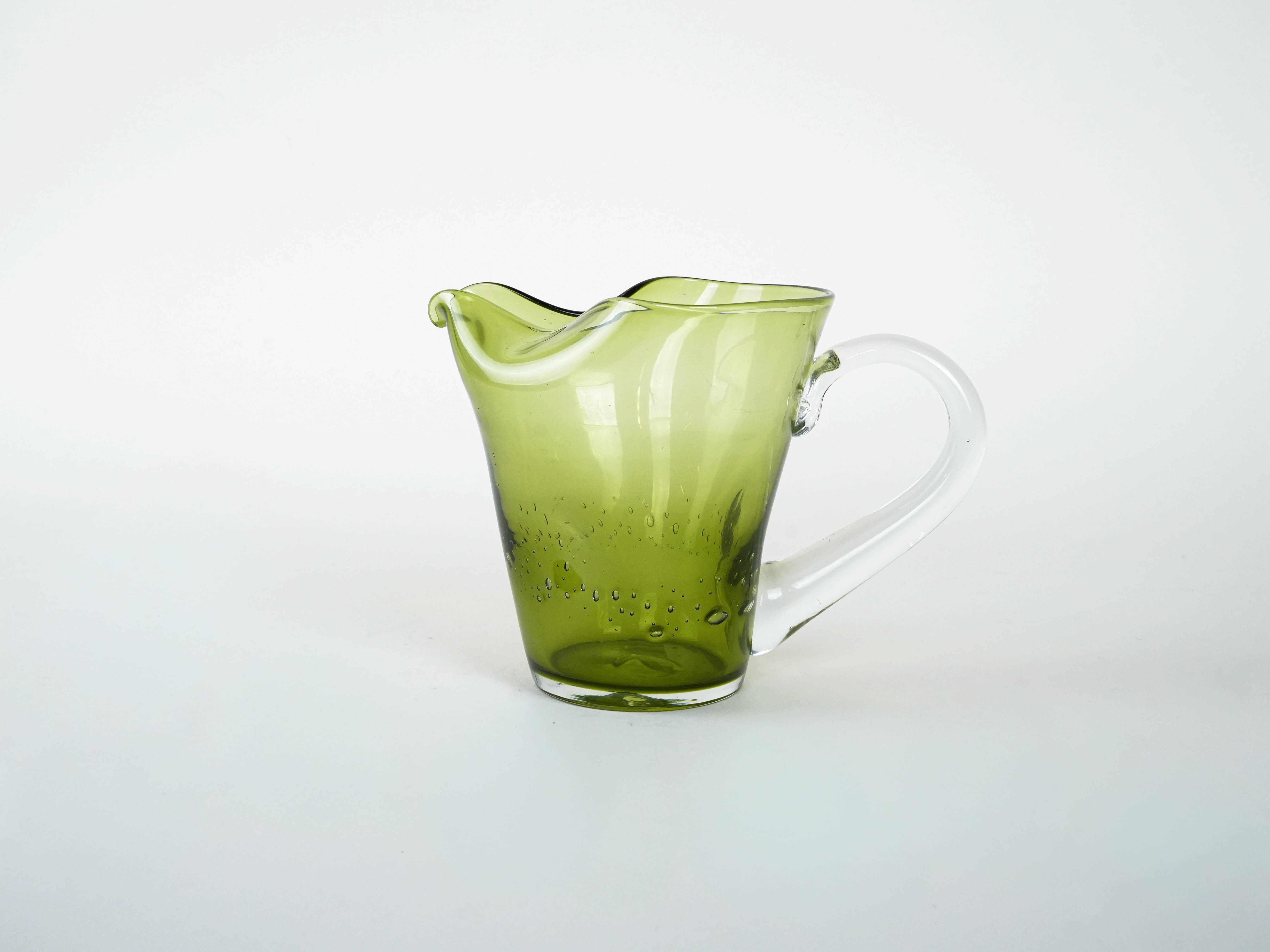 Glasflasche Olivgrün 1960er Jahre