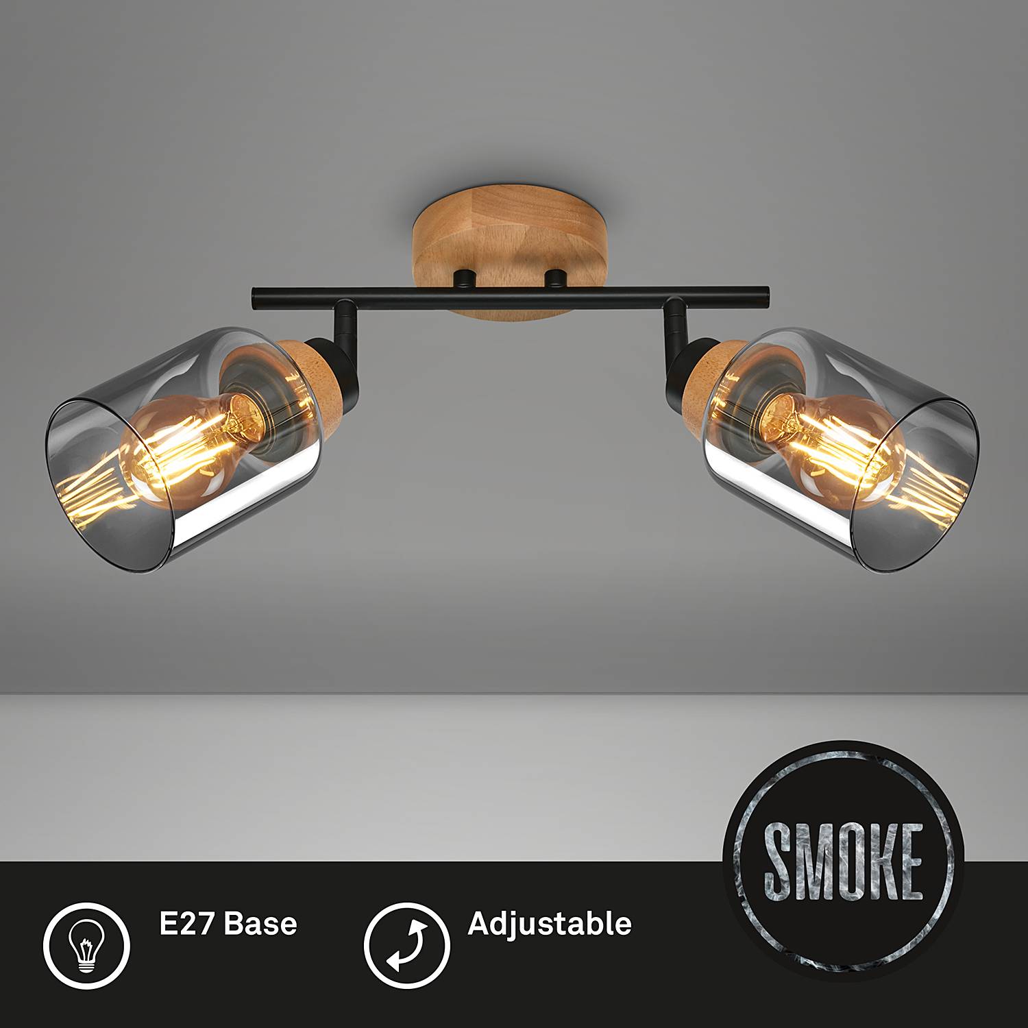 Ceiling lamp Aluminium Oak