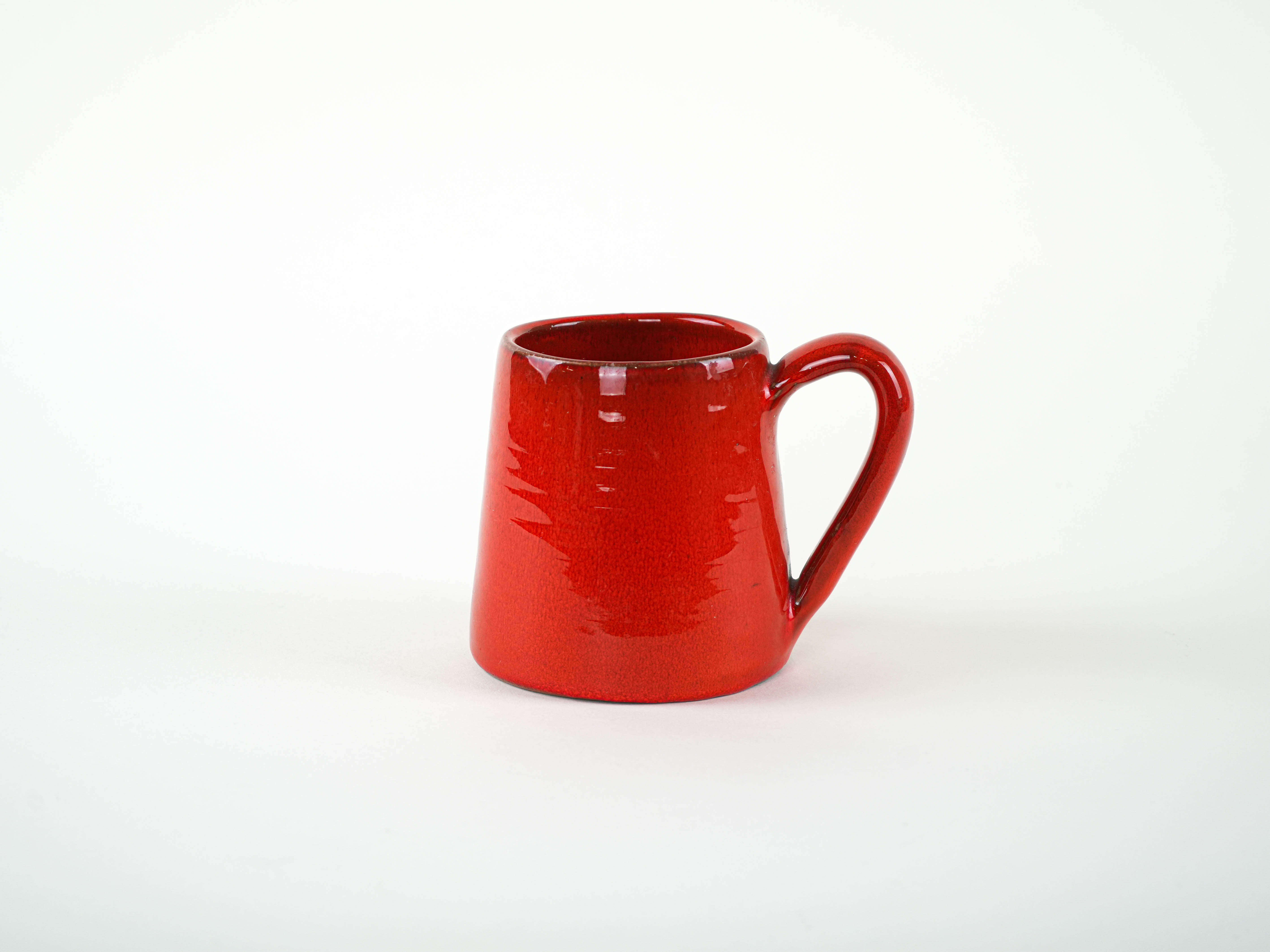 Decorative Cup Ceramic Red 1960s